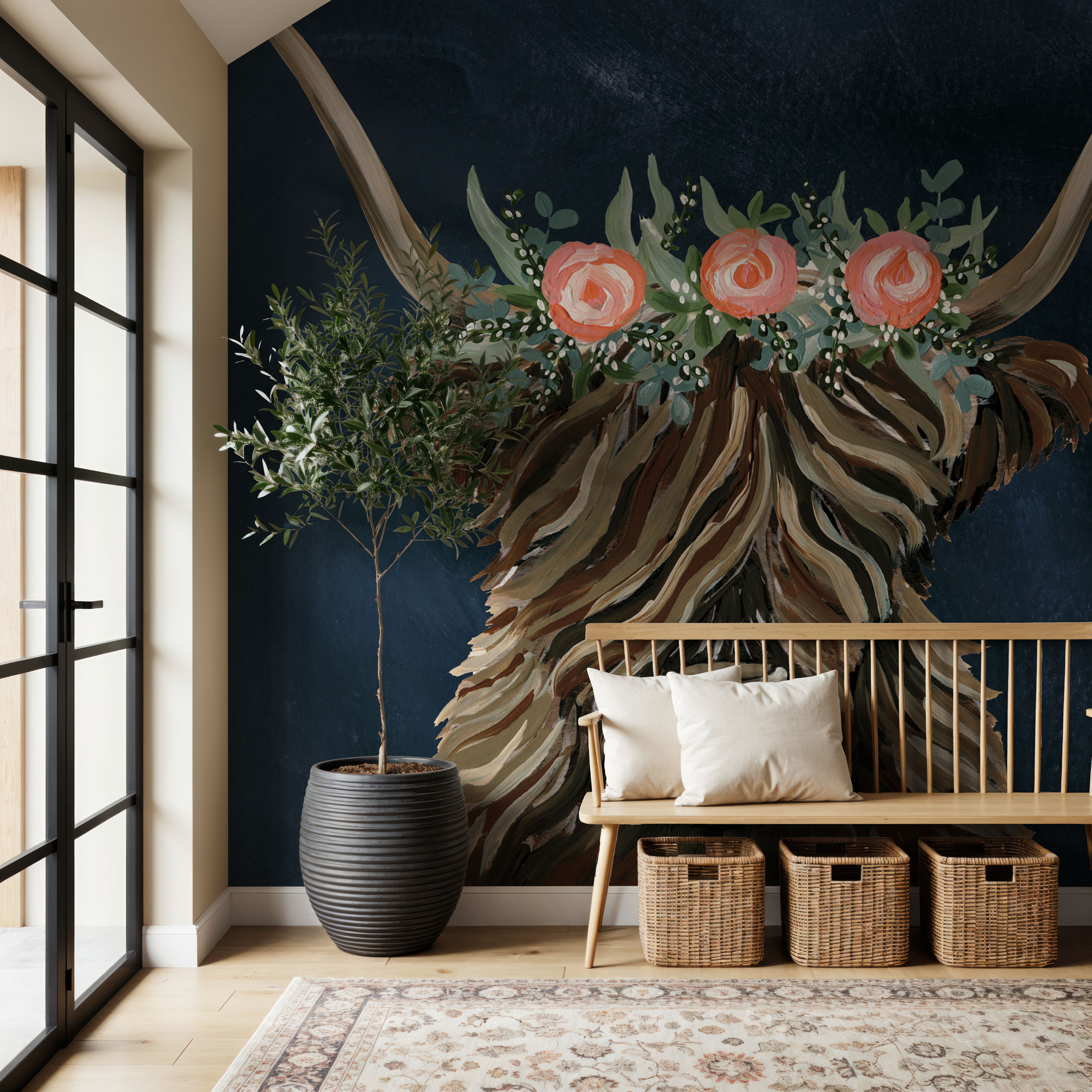 Longhorn with Rose Crown Dark