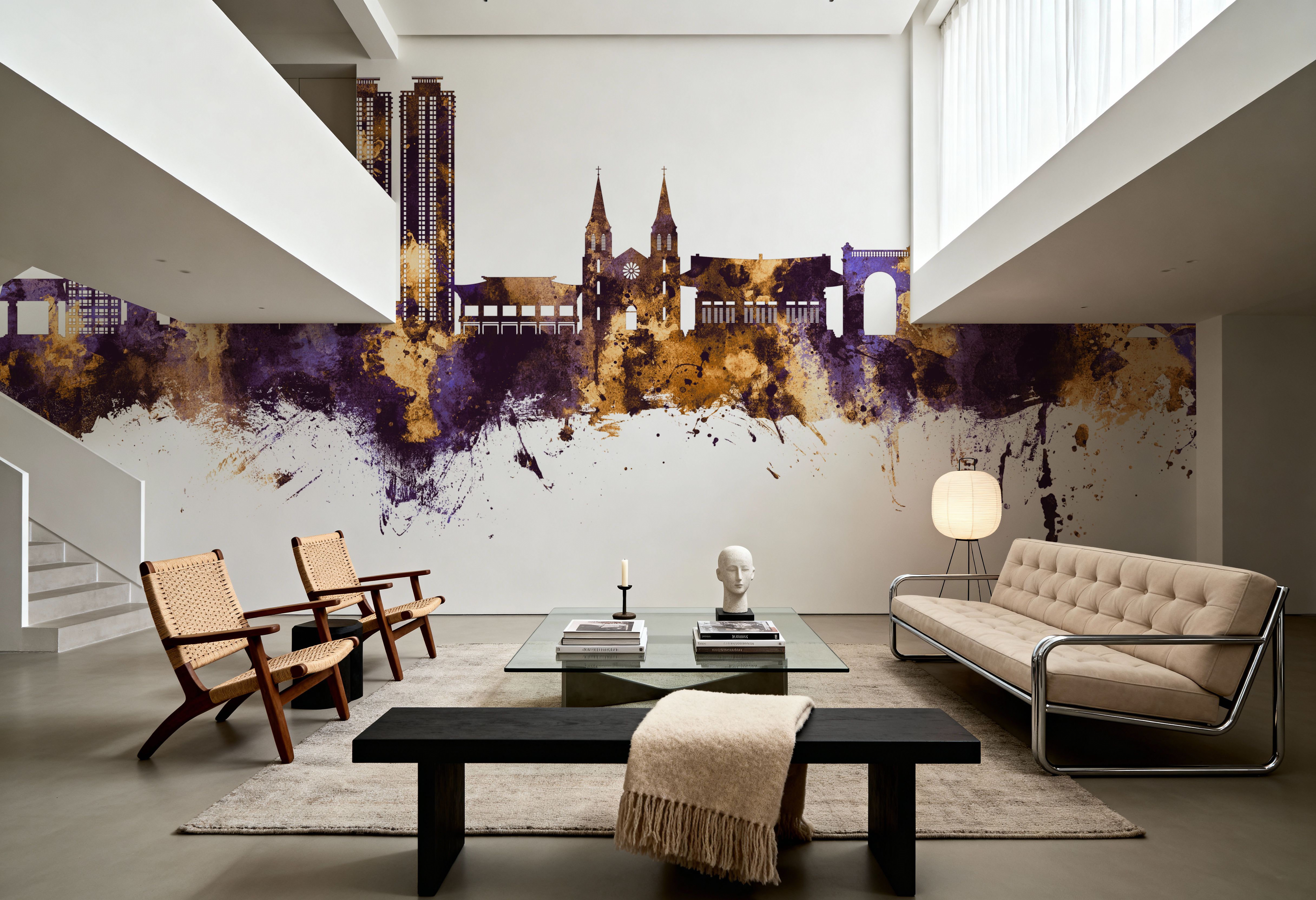 Daegu South Korea Skyline Purple & Gold