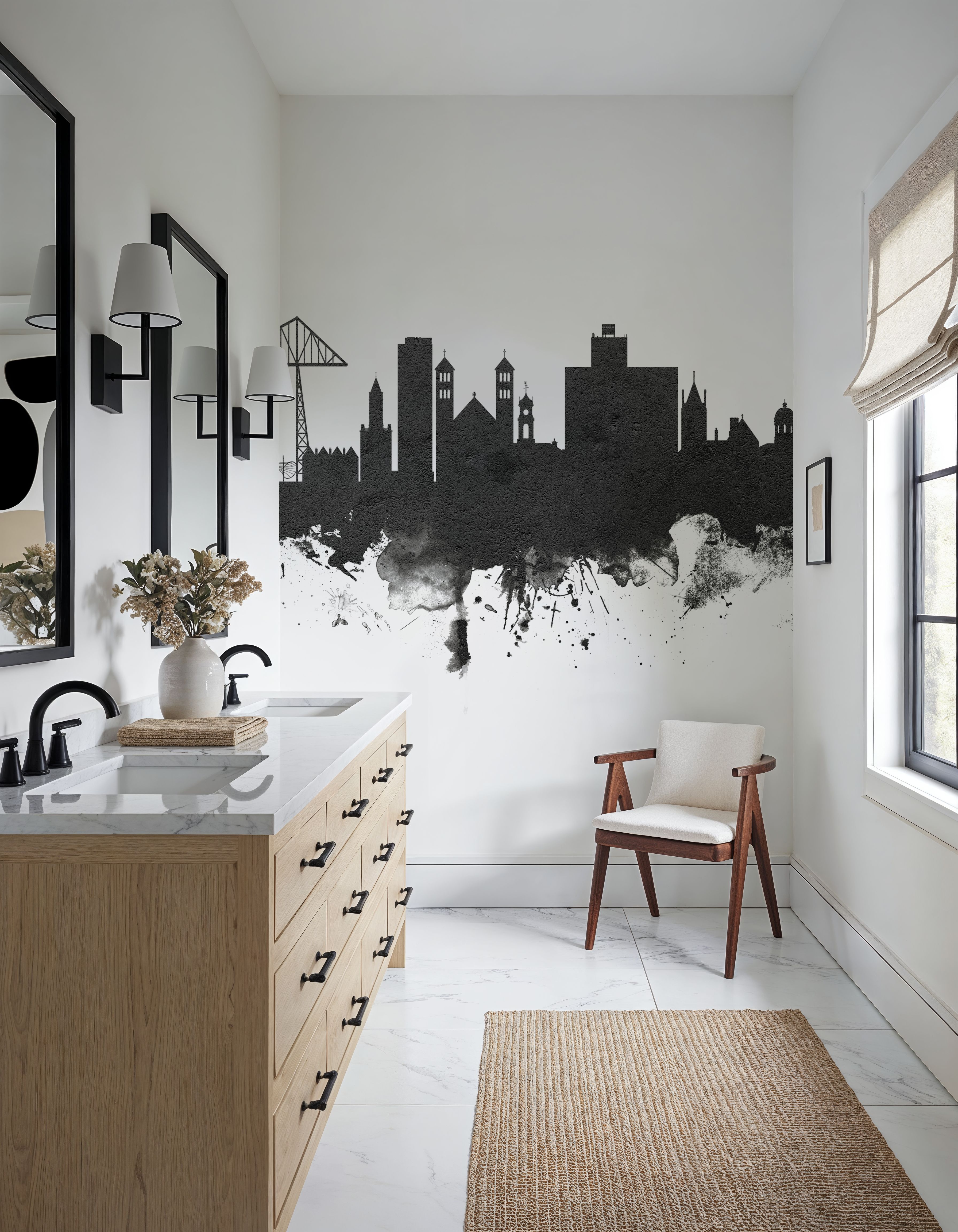 Middlesbrough England Skyline Black & White