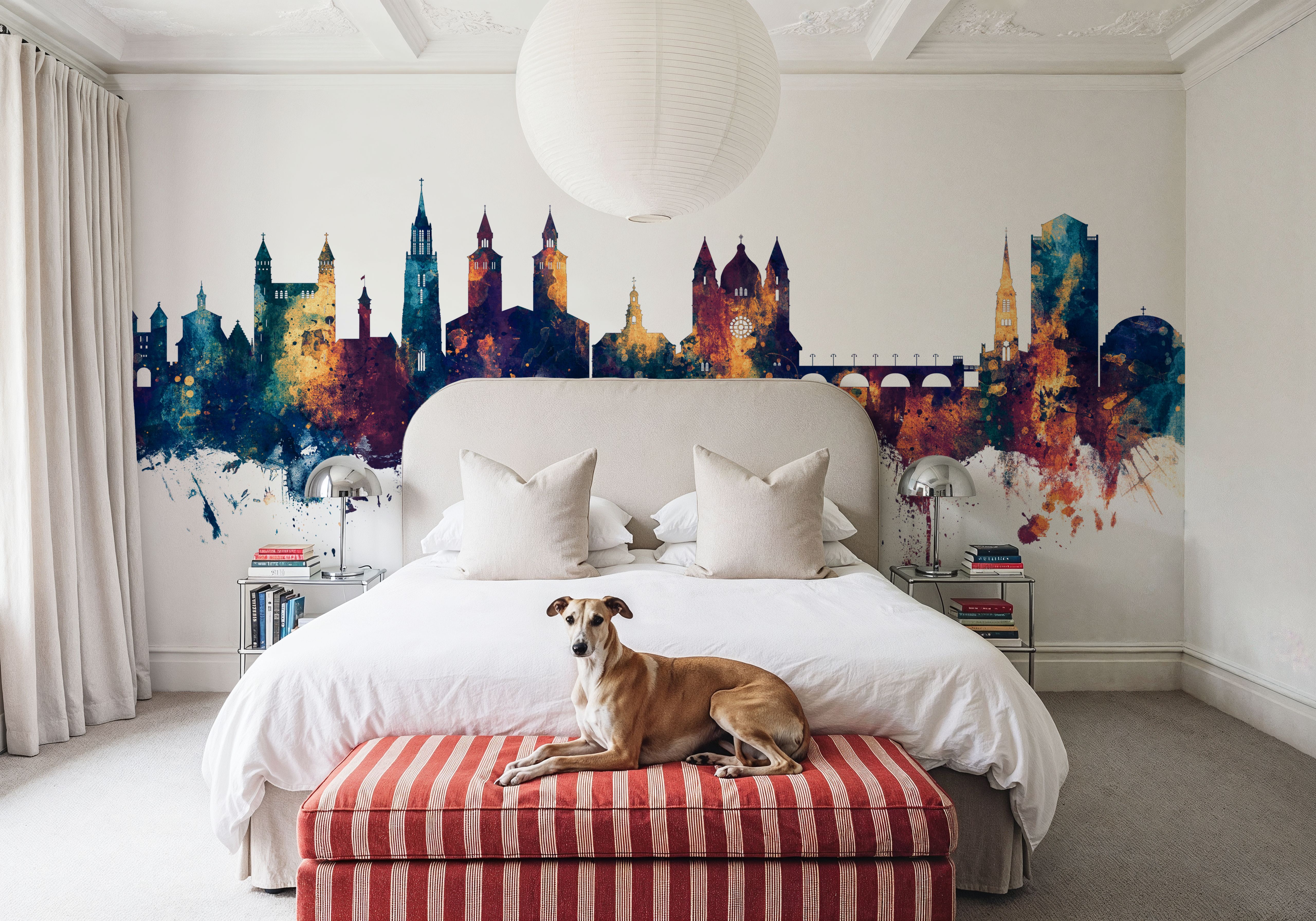 Maastricht The Netherlands Skyline Blue & Bronze, Tapeten