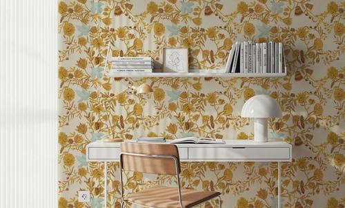 Miracle Blossoms and Birds, Yellow