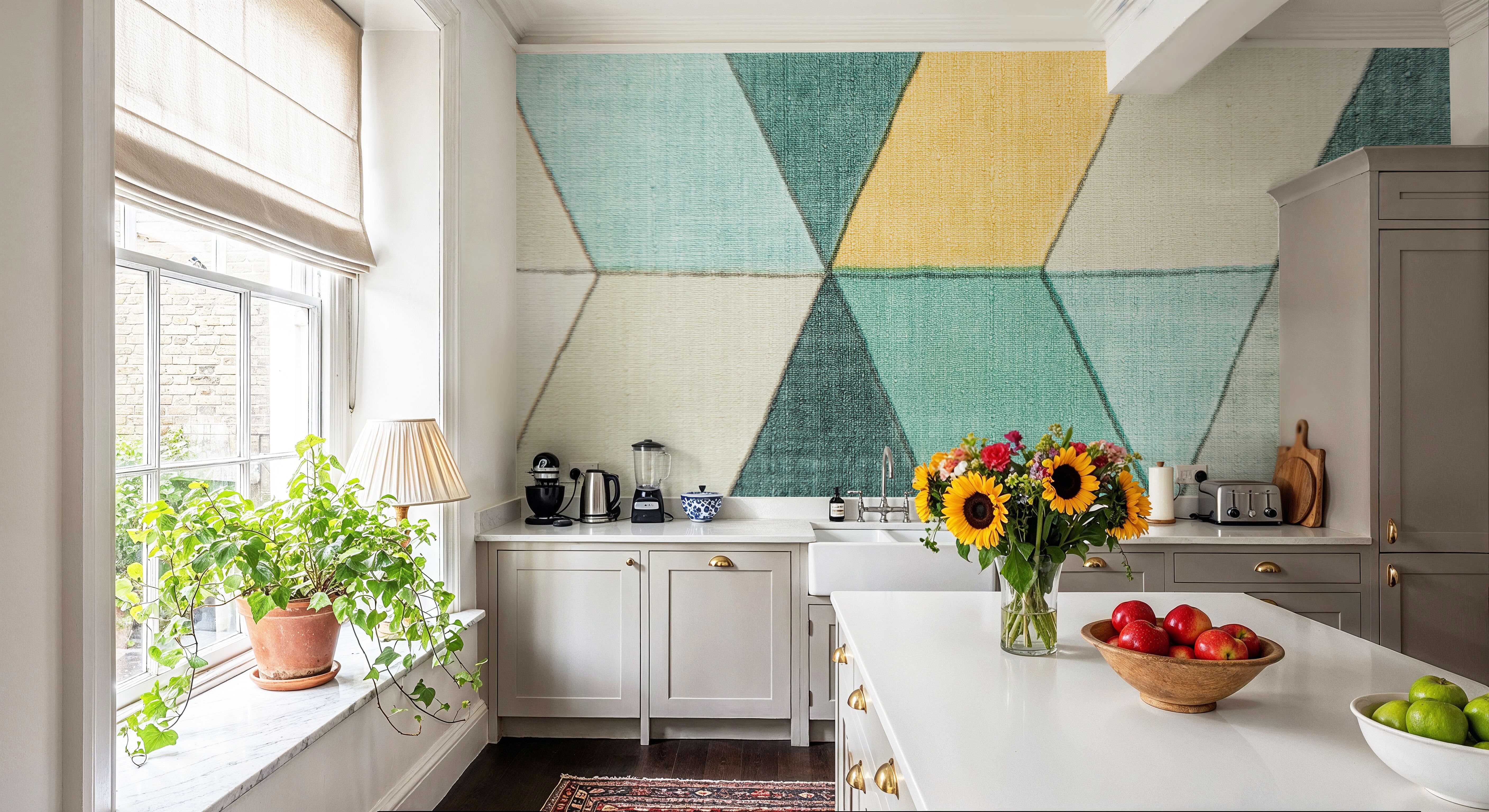 Directions In Teal, Behang