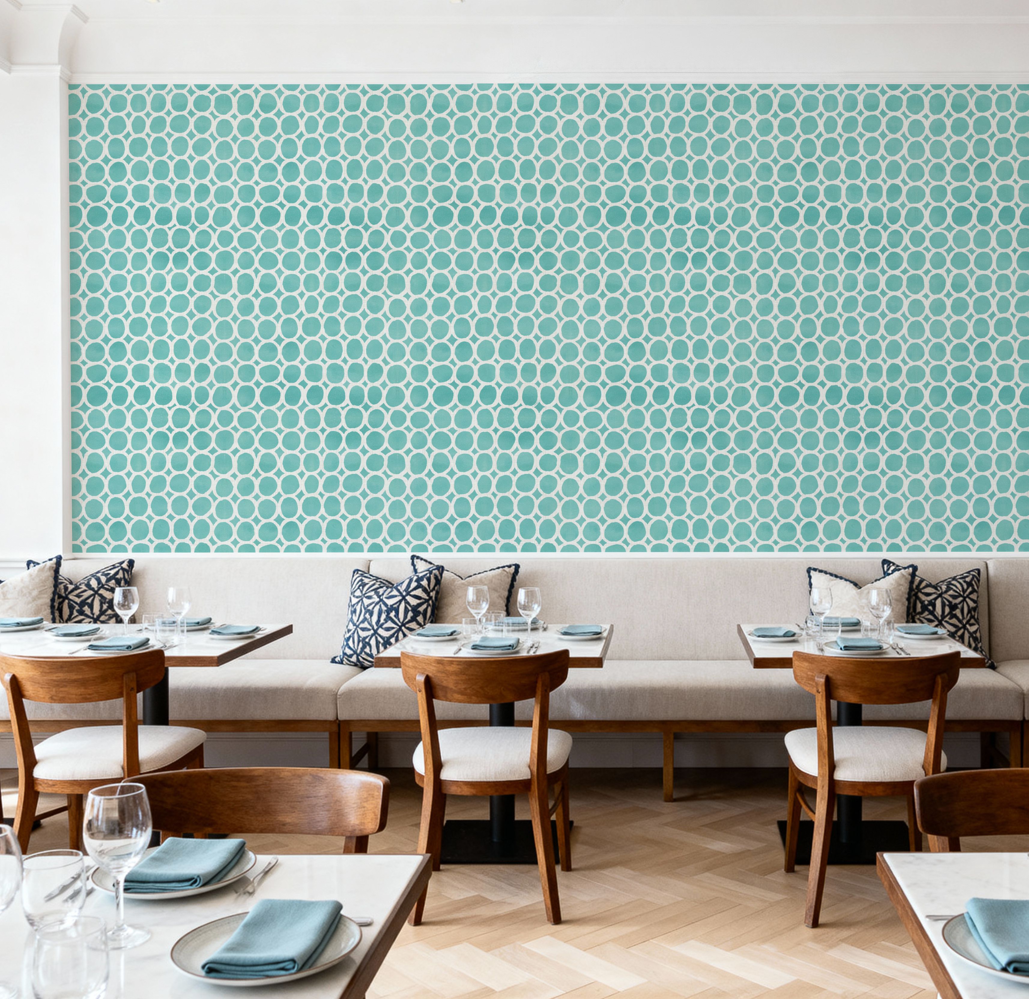 Mixed Turqouise Circles Inverse