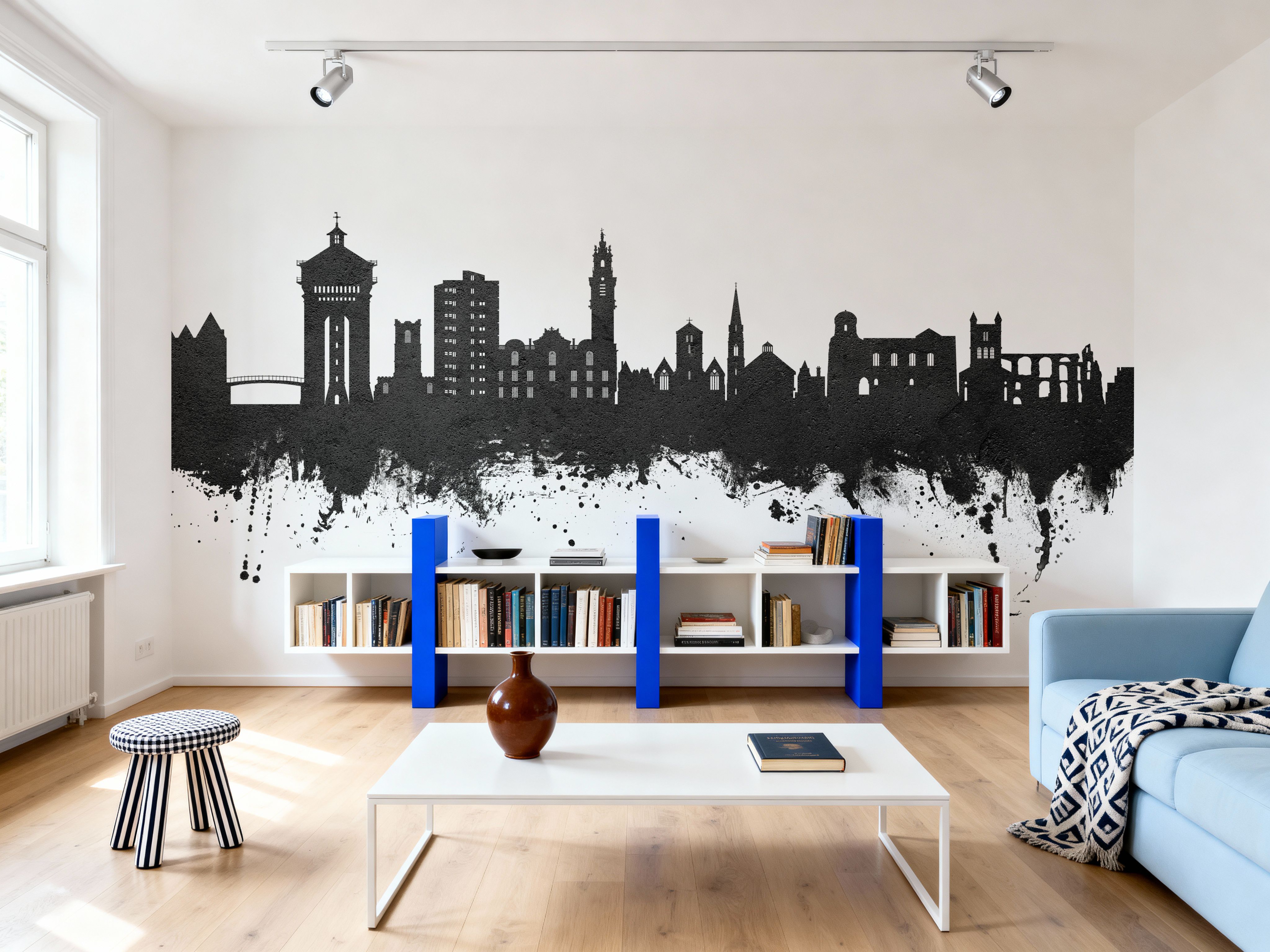 Colchester England Skyline Black & White