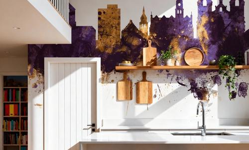 St Gallen Switzerland Skyline Purple & Gold