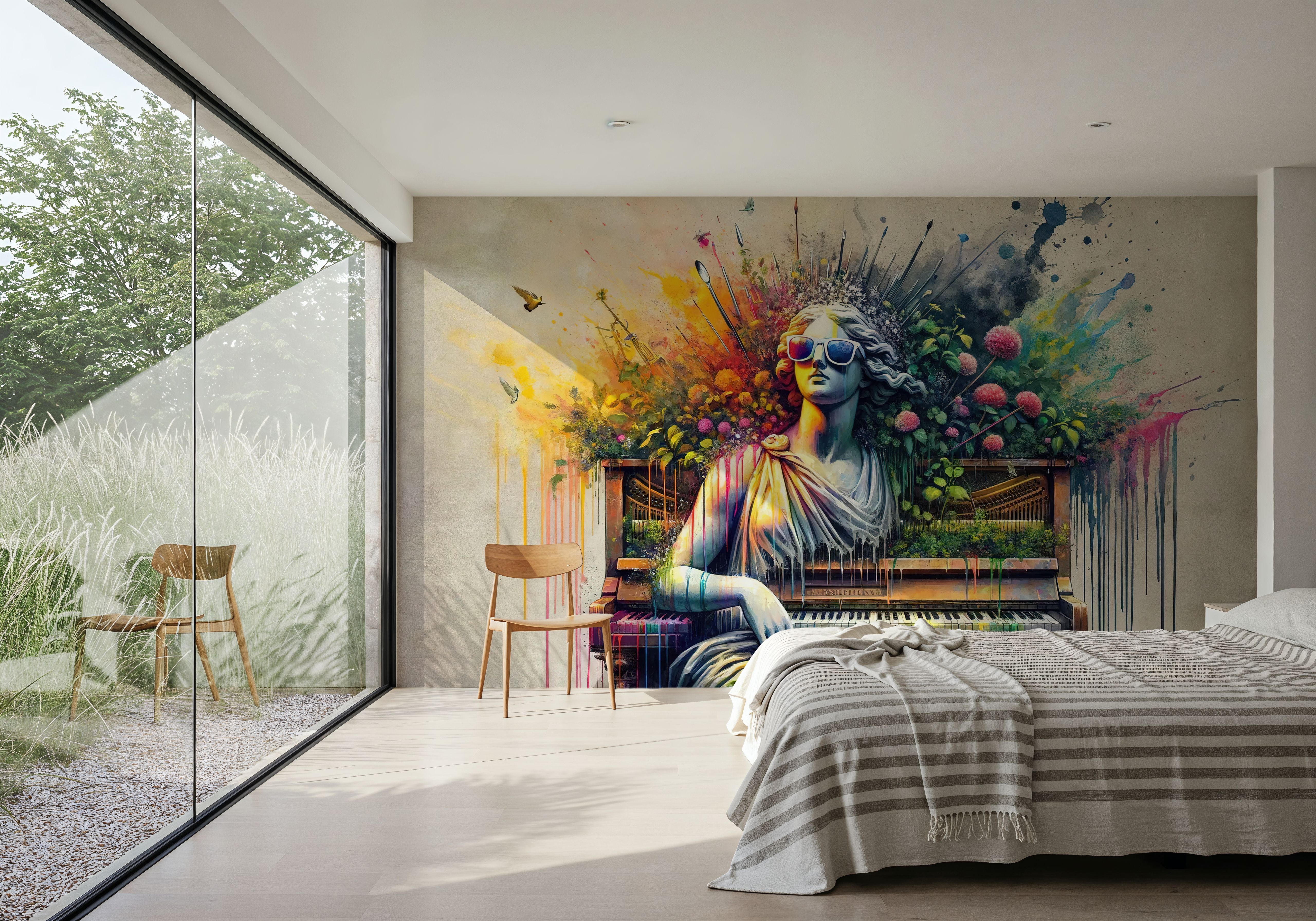 Classical Muse Defying Norms, Wallpaper