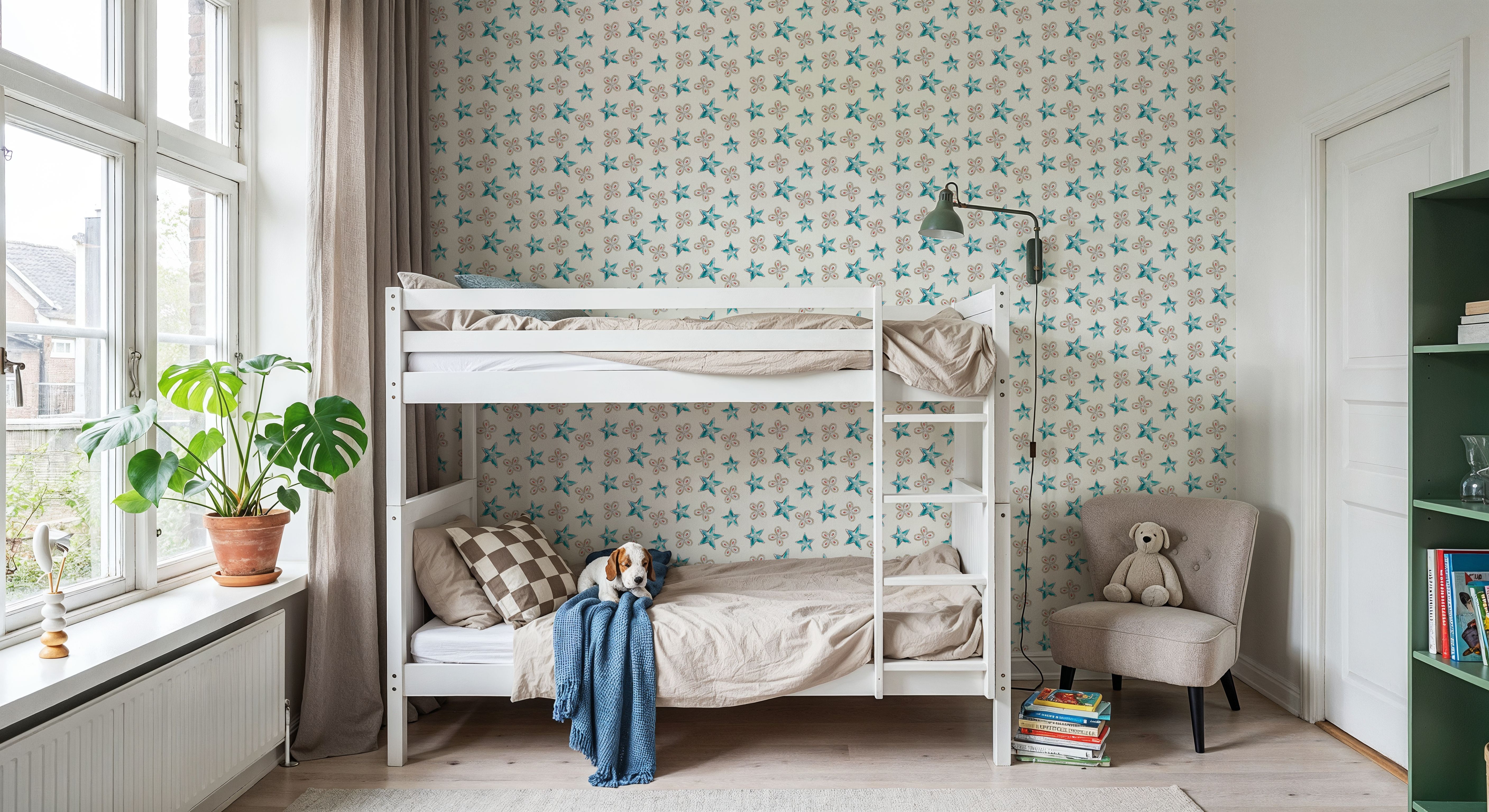 Maritime Stars Blue on White