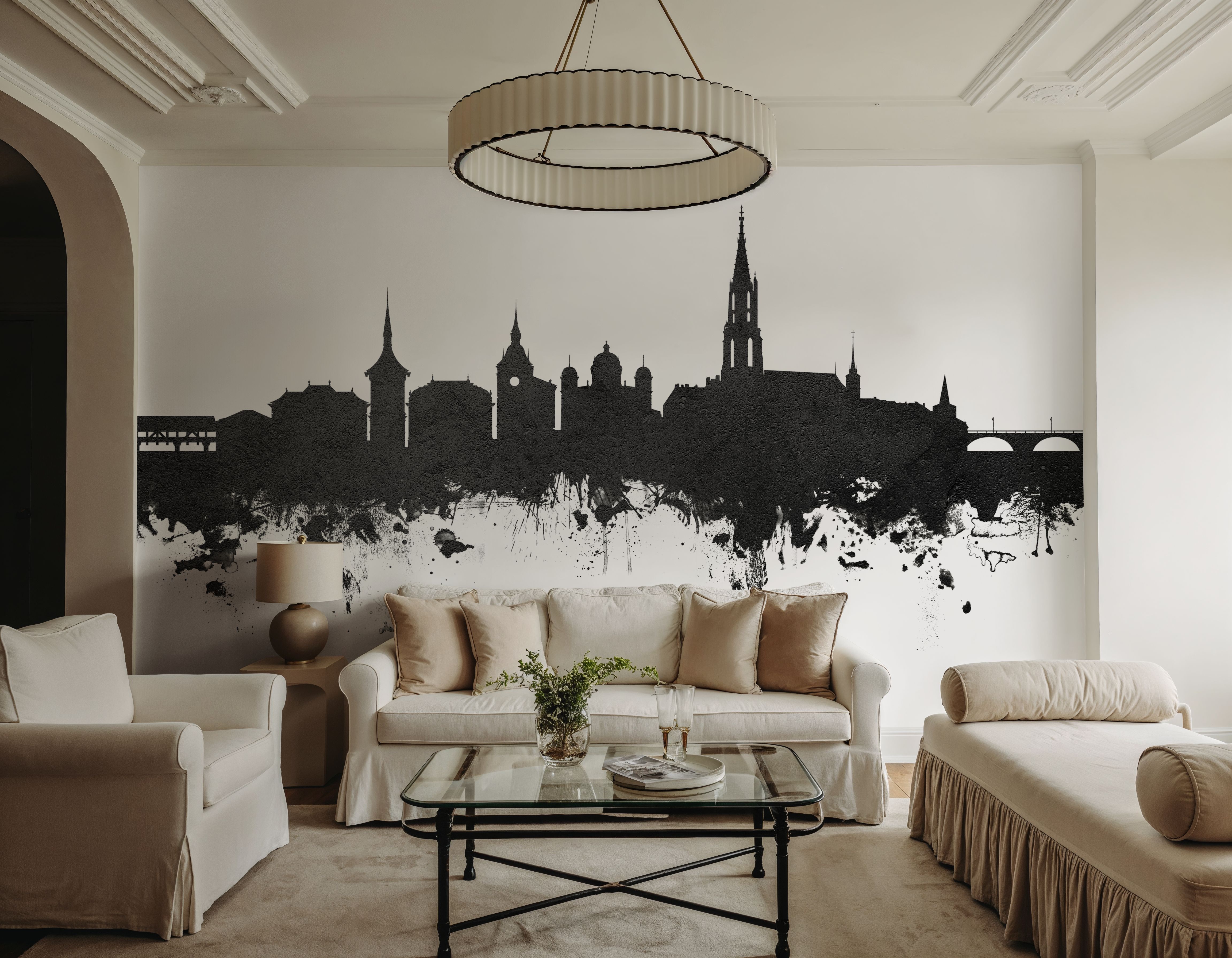 Bern Switzerland Skyline Black & White
