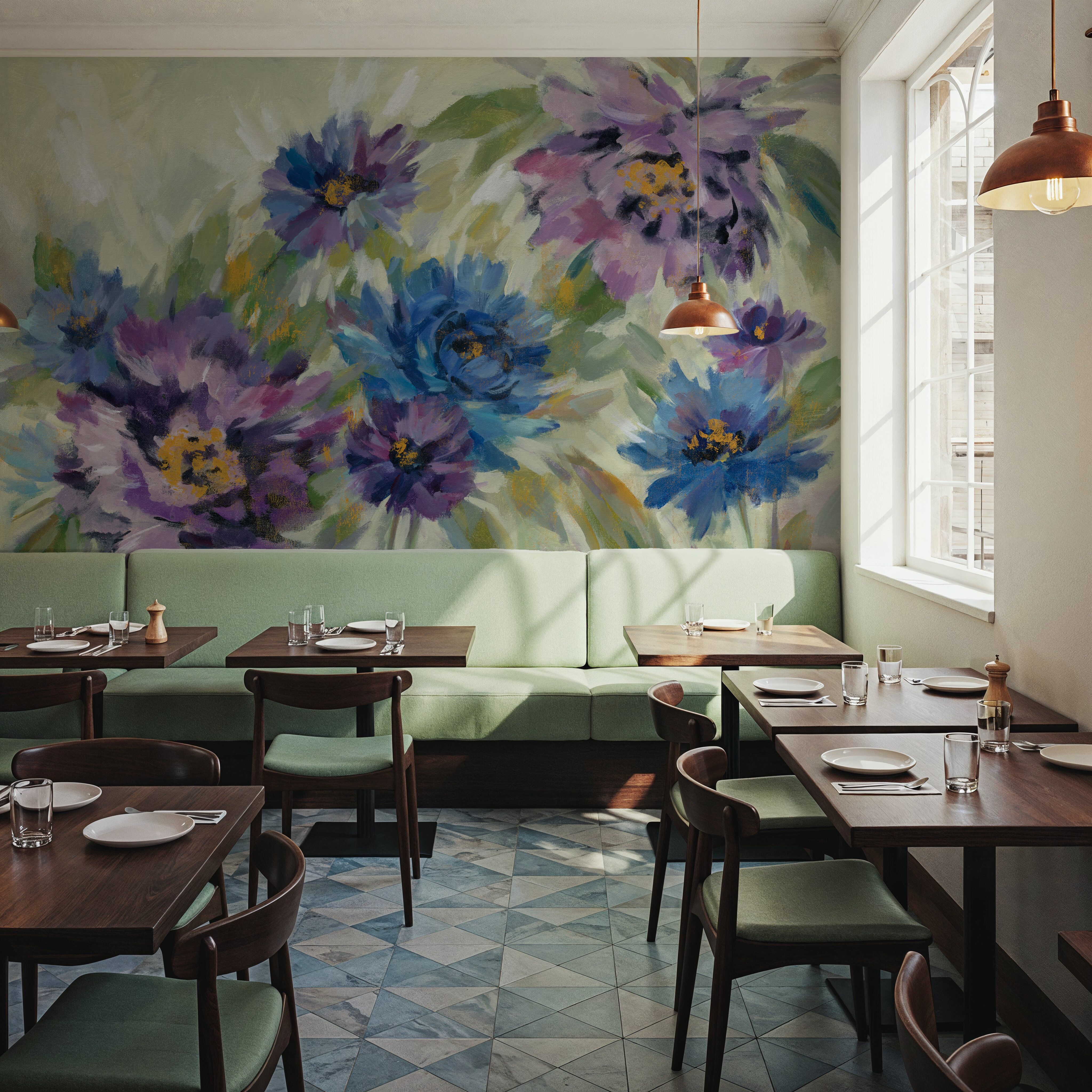 Bold Blue and Lavender Flowers