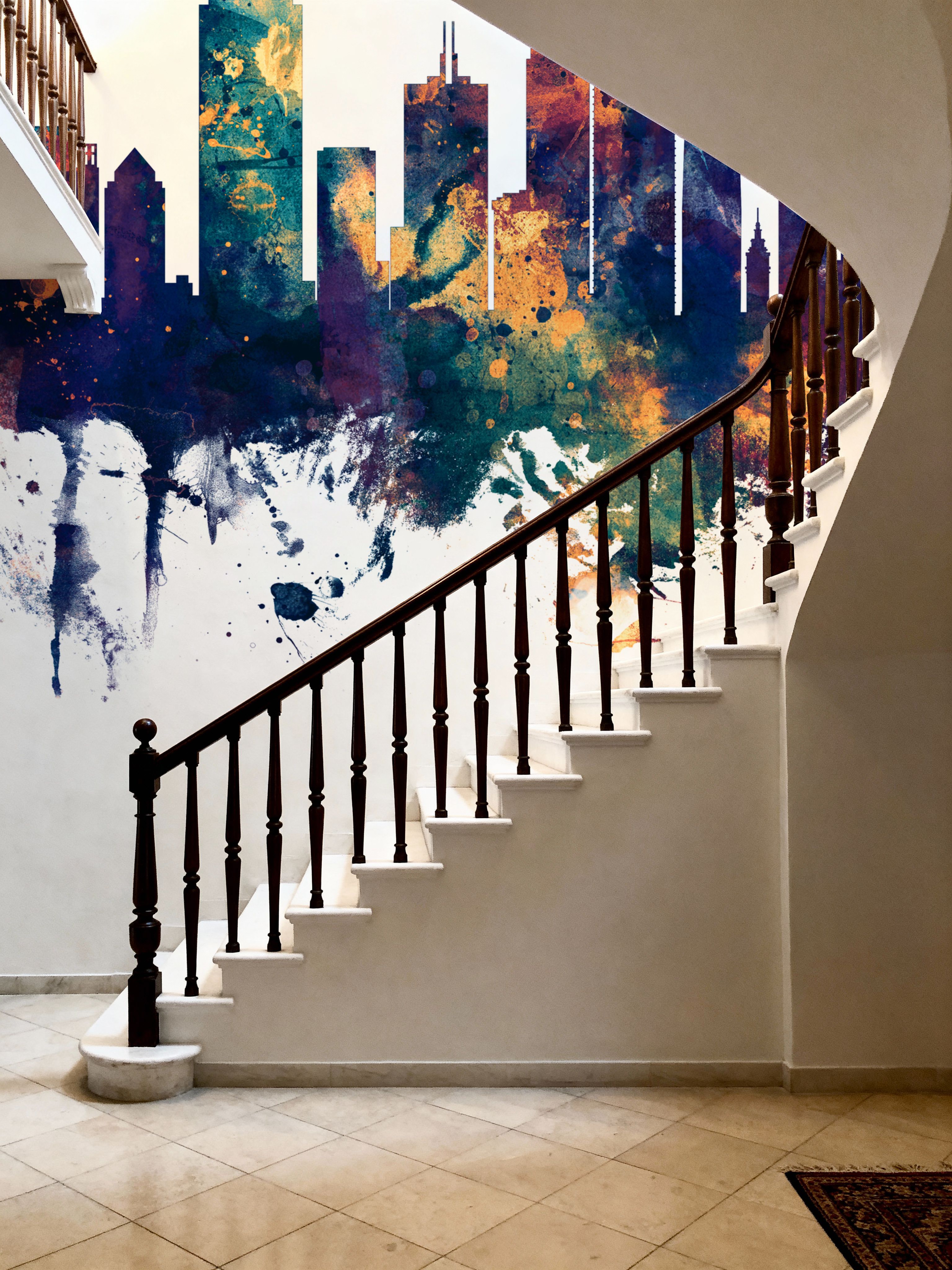 San Francisco Skyline Blue & Bronze