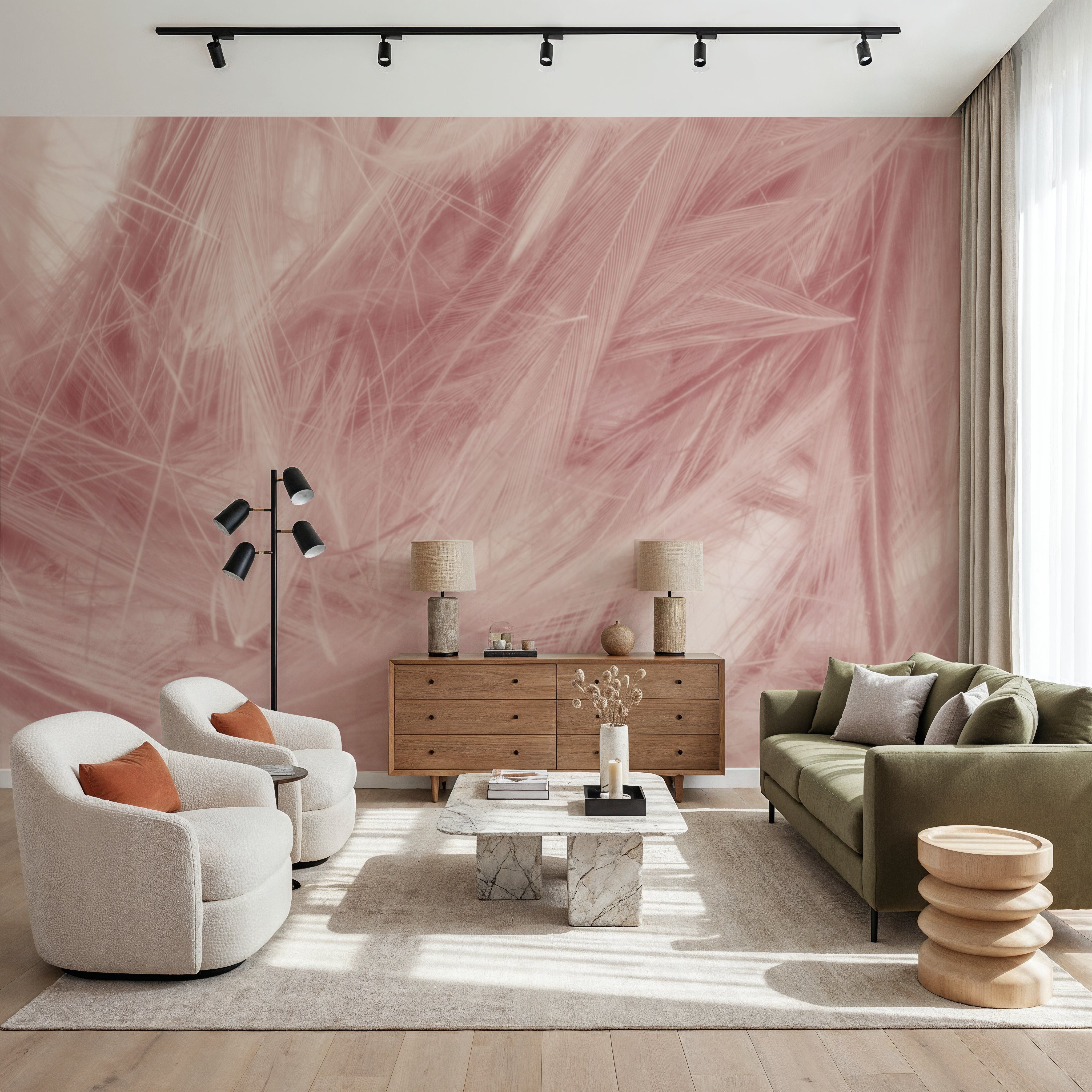 Deep Pink Feathers