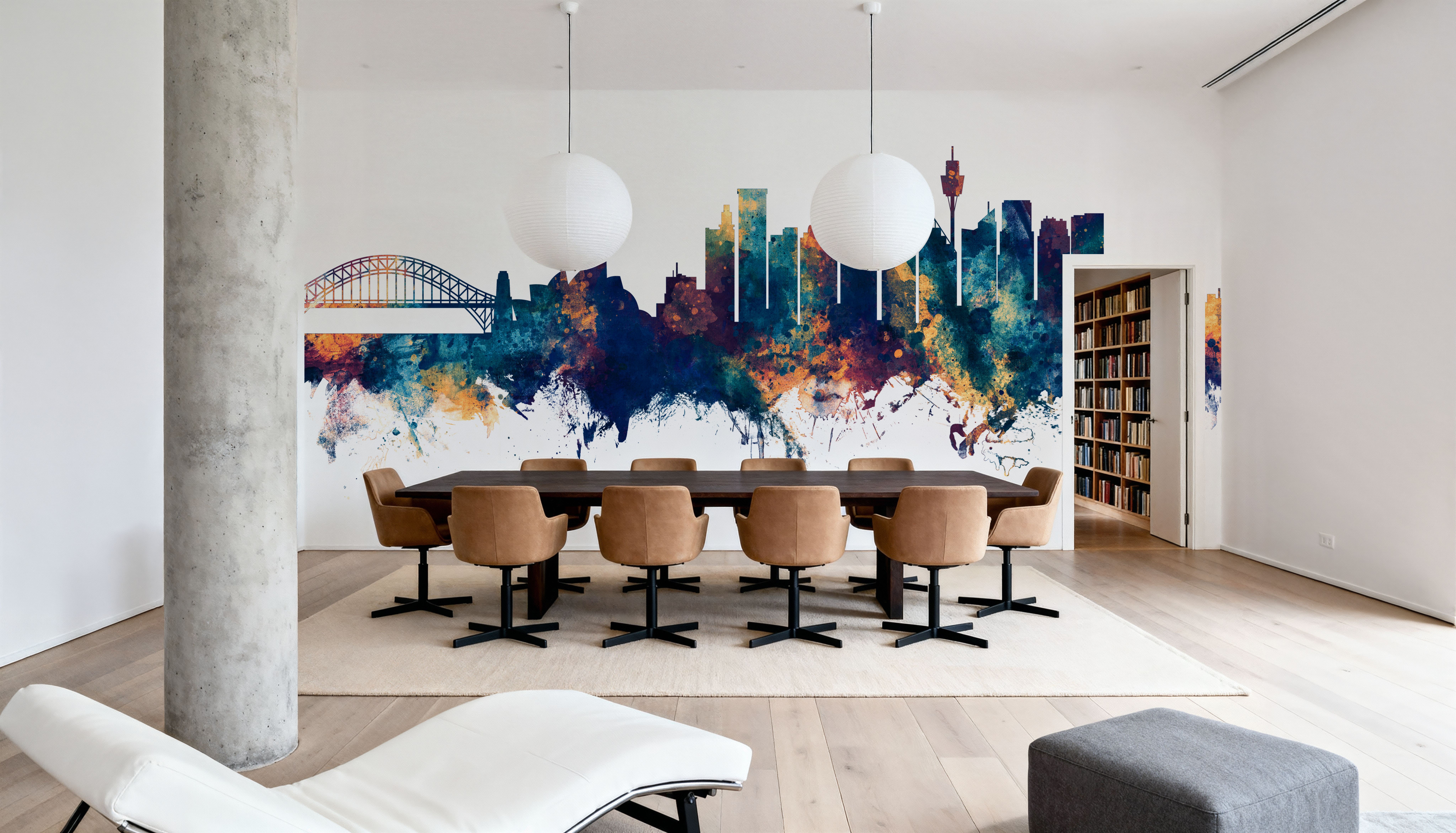 Sydney Australia Skyline Blue & Bronze