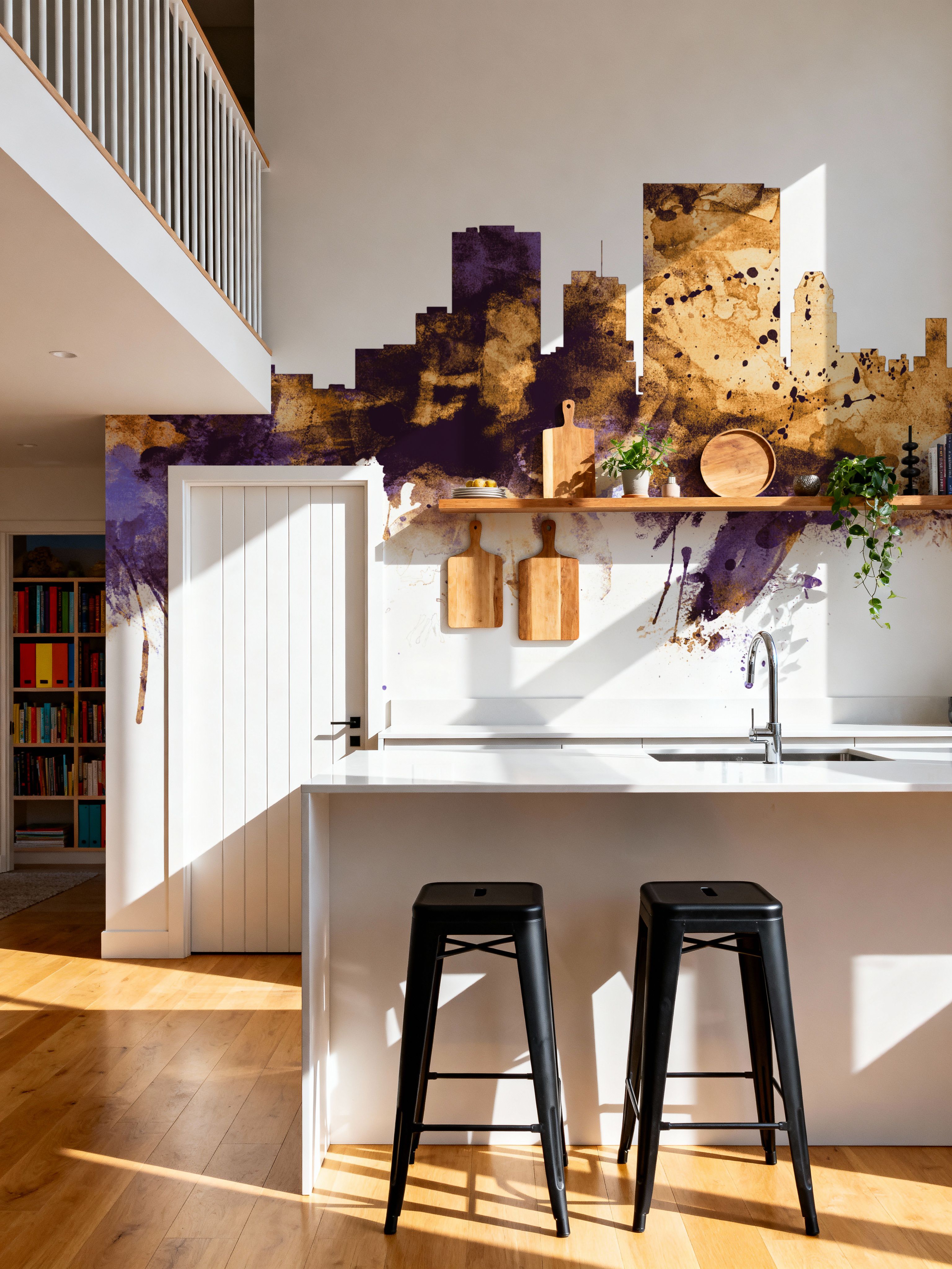 El Paso Texas Skyline Purple & Gold