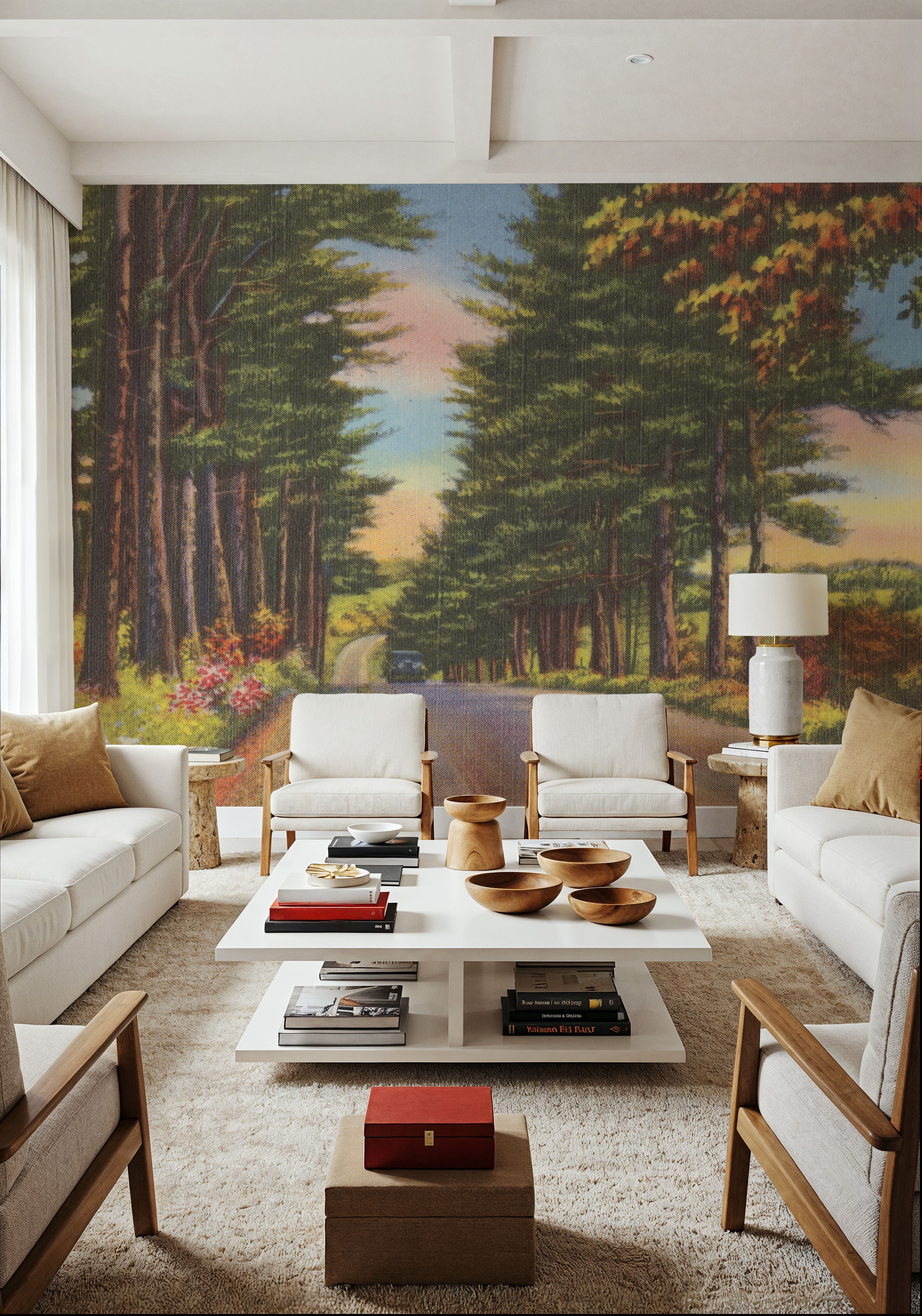 Along the Trees - Screenprint Postcard