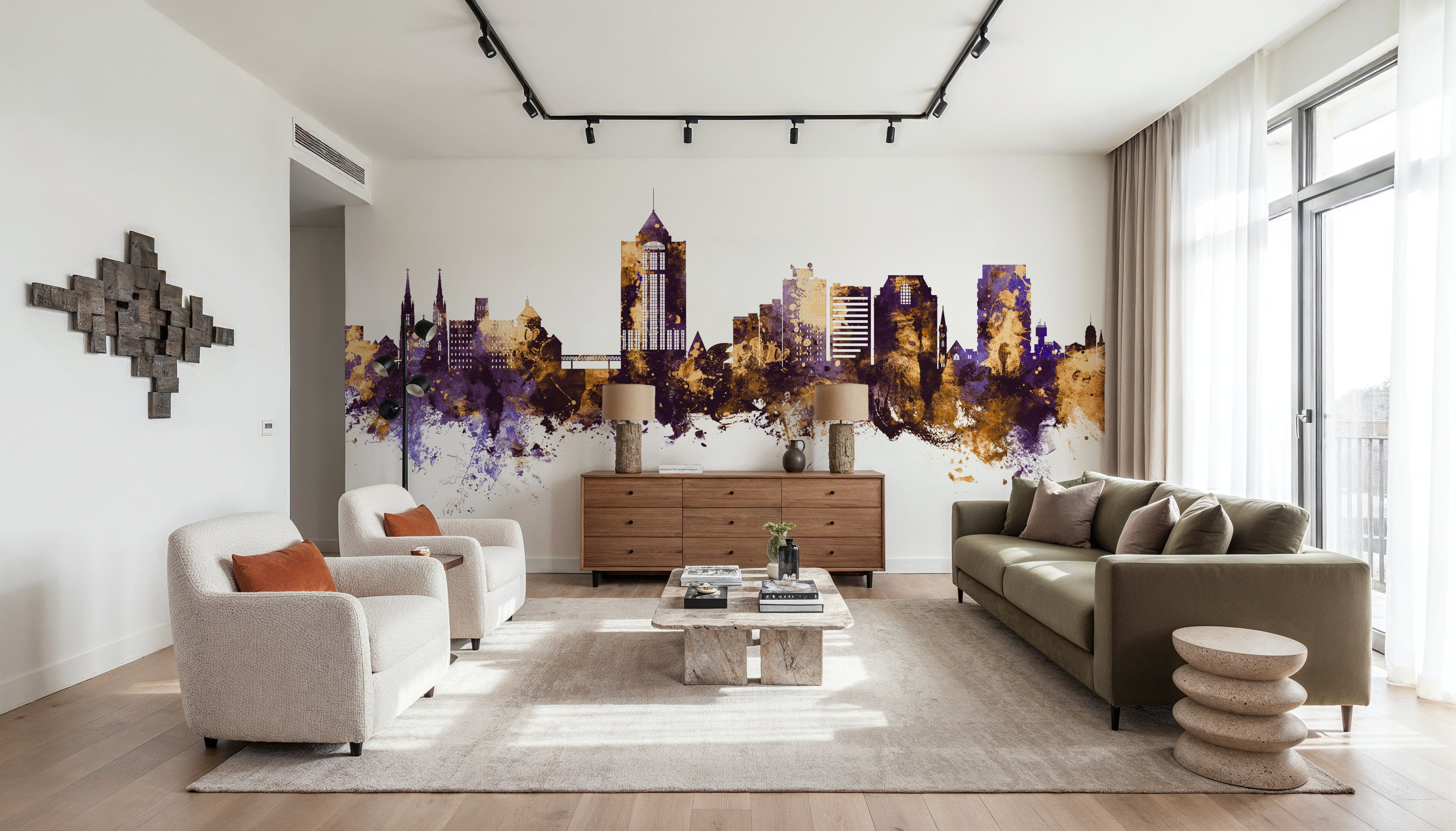 Roanoke Virginia Skyline Purple & Gold