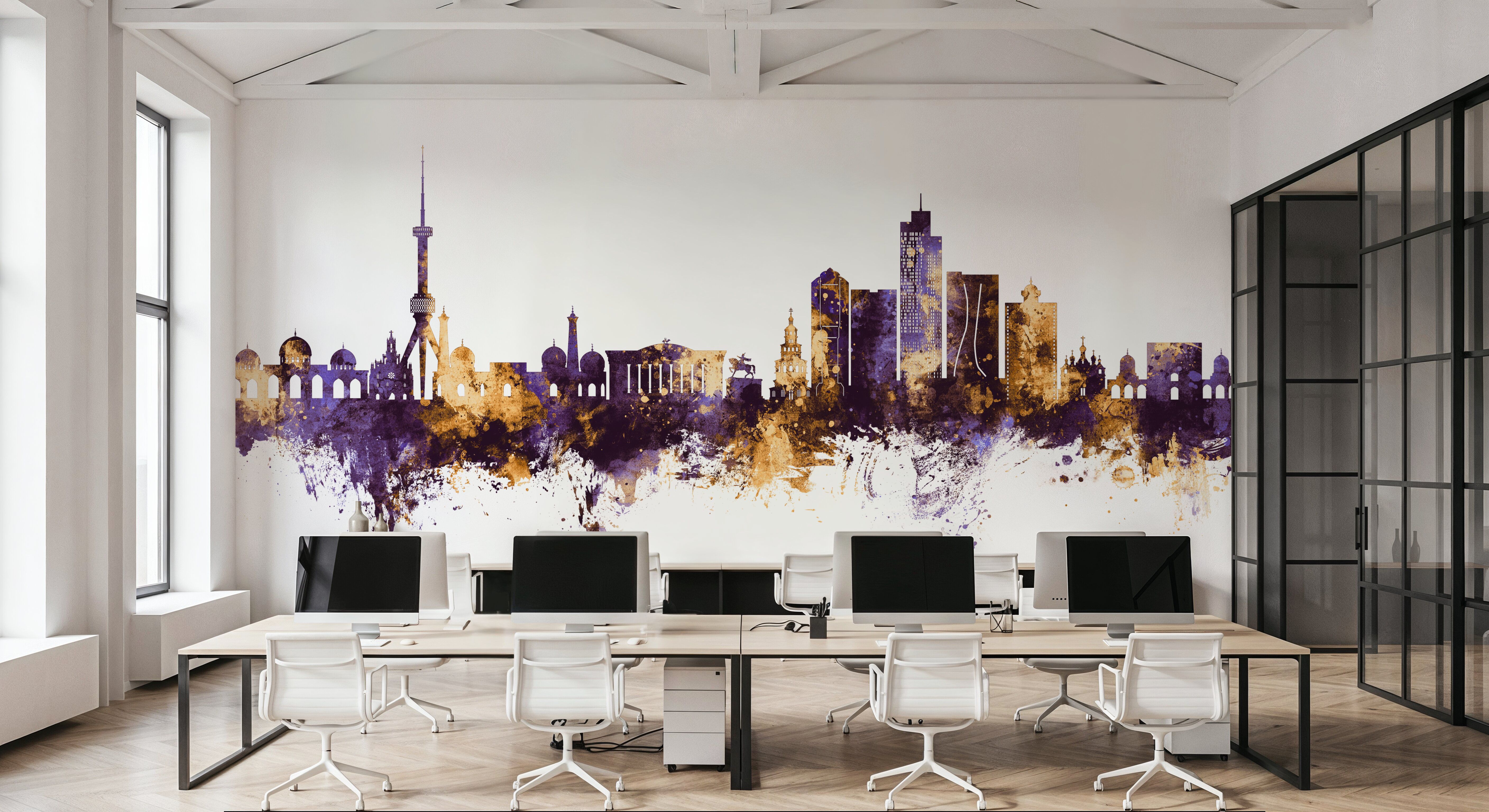 Tashkent Uzbekistan Skyline Purple & Gold