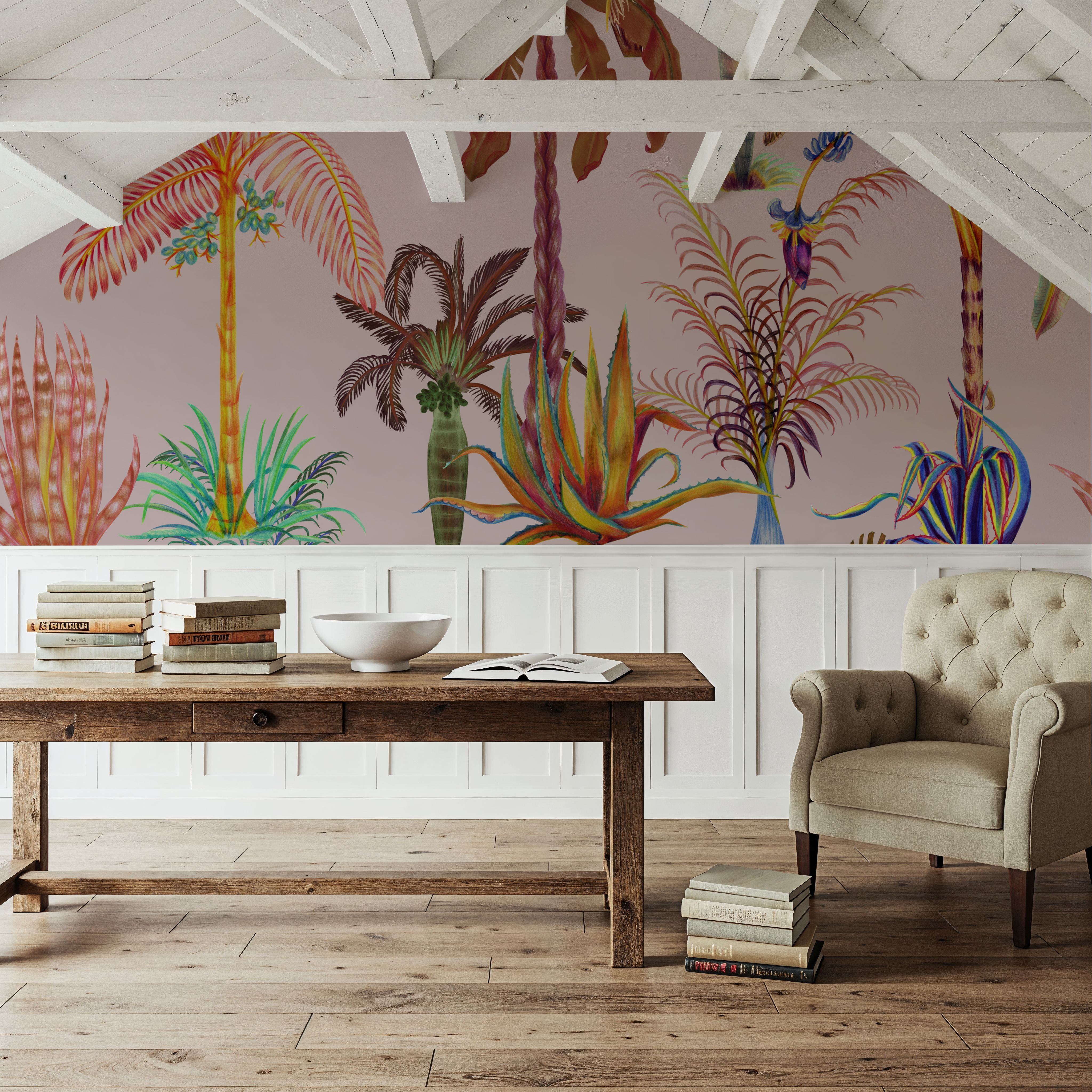 Statement Palms, Light Pink