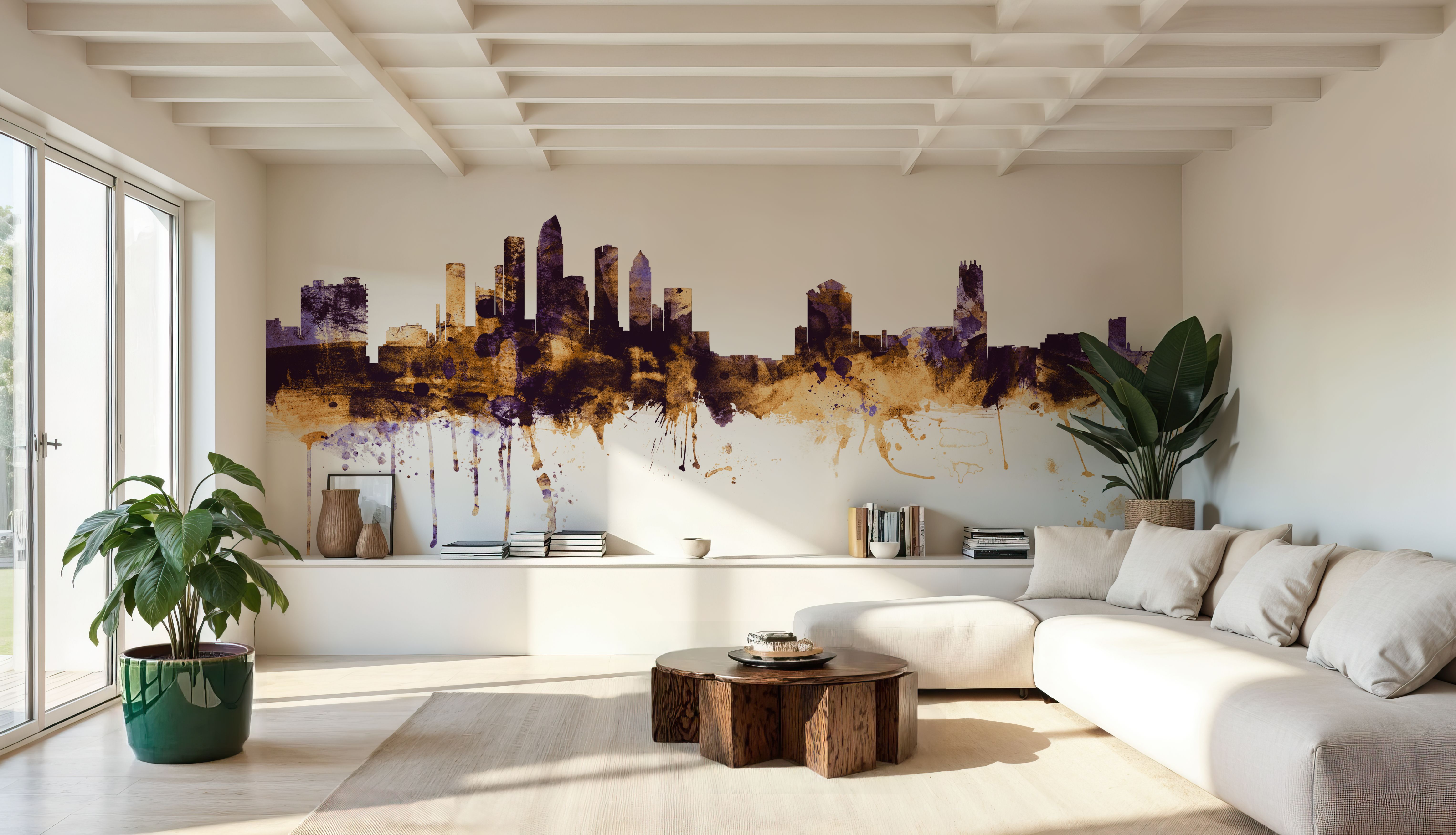 Tampa Florida Skyline Purple & Gold