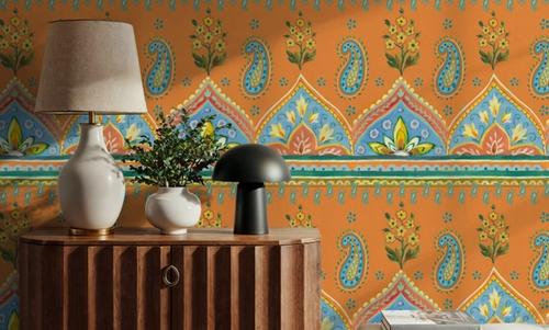 Floral Paisley Orange