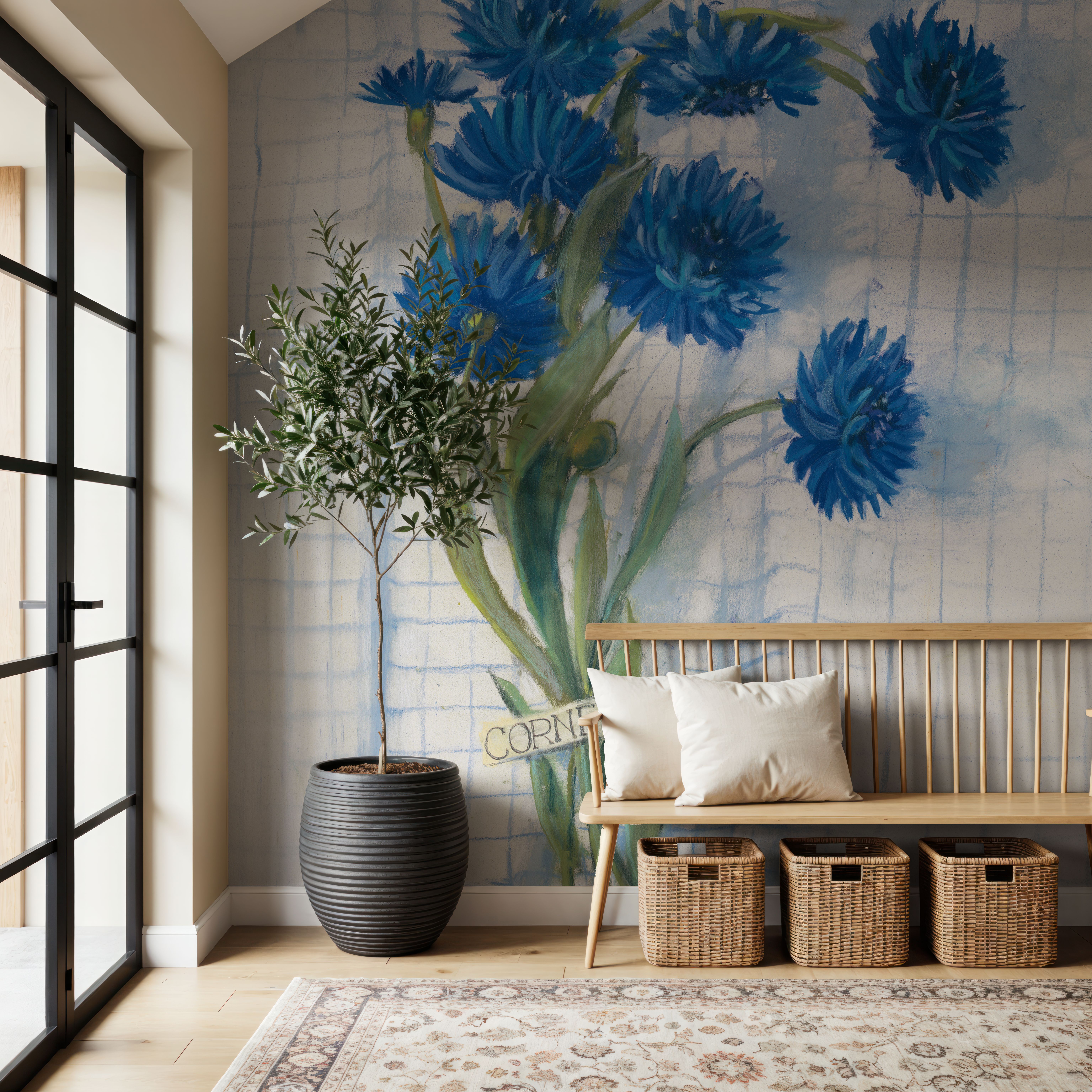 Cornflowers on Linen