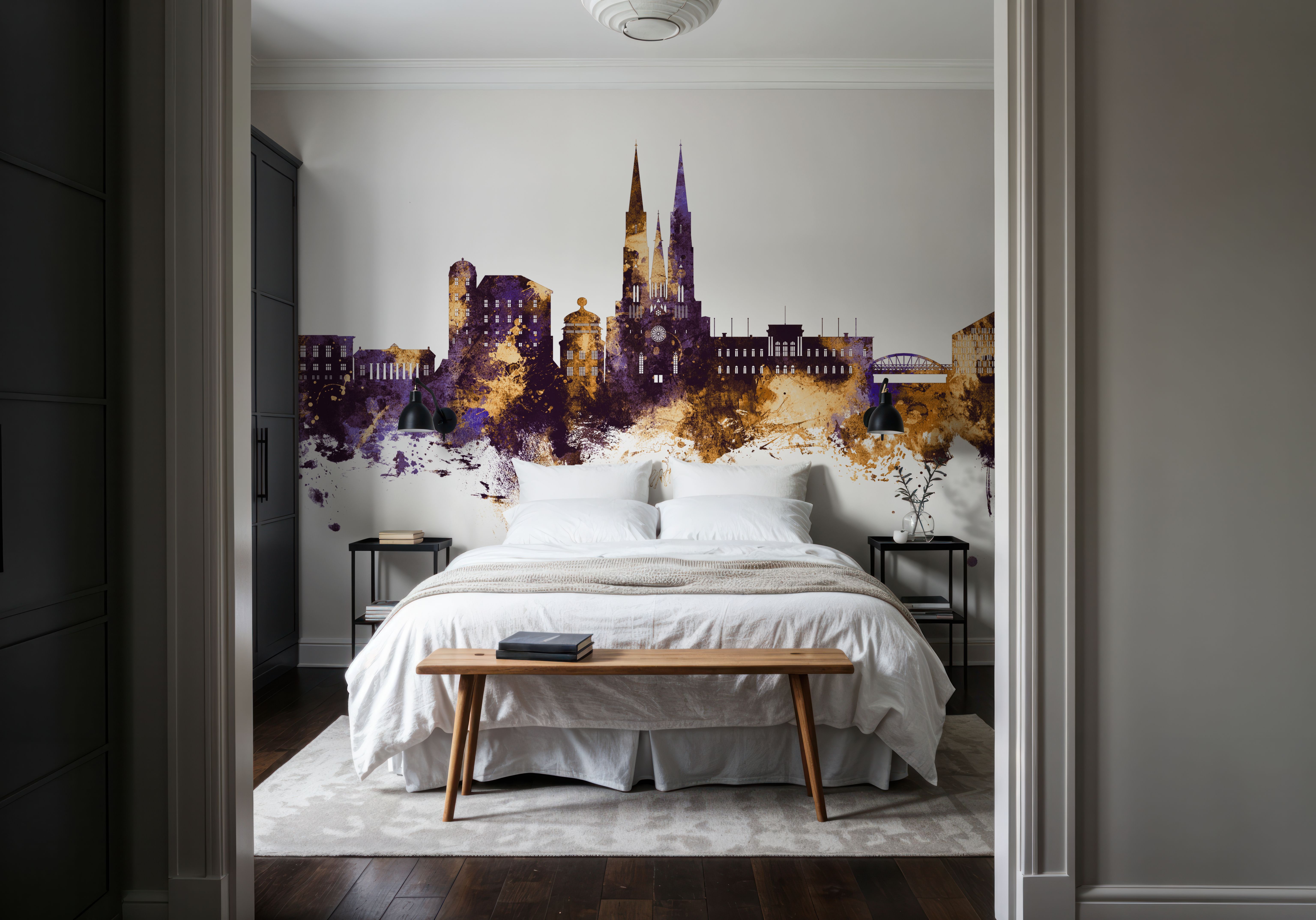 Uppsala Skyline Purple & Gold