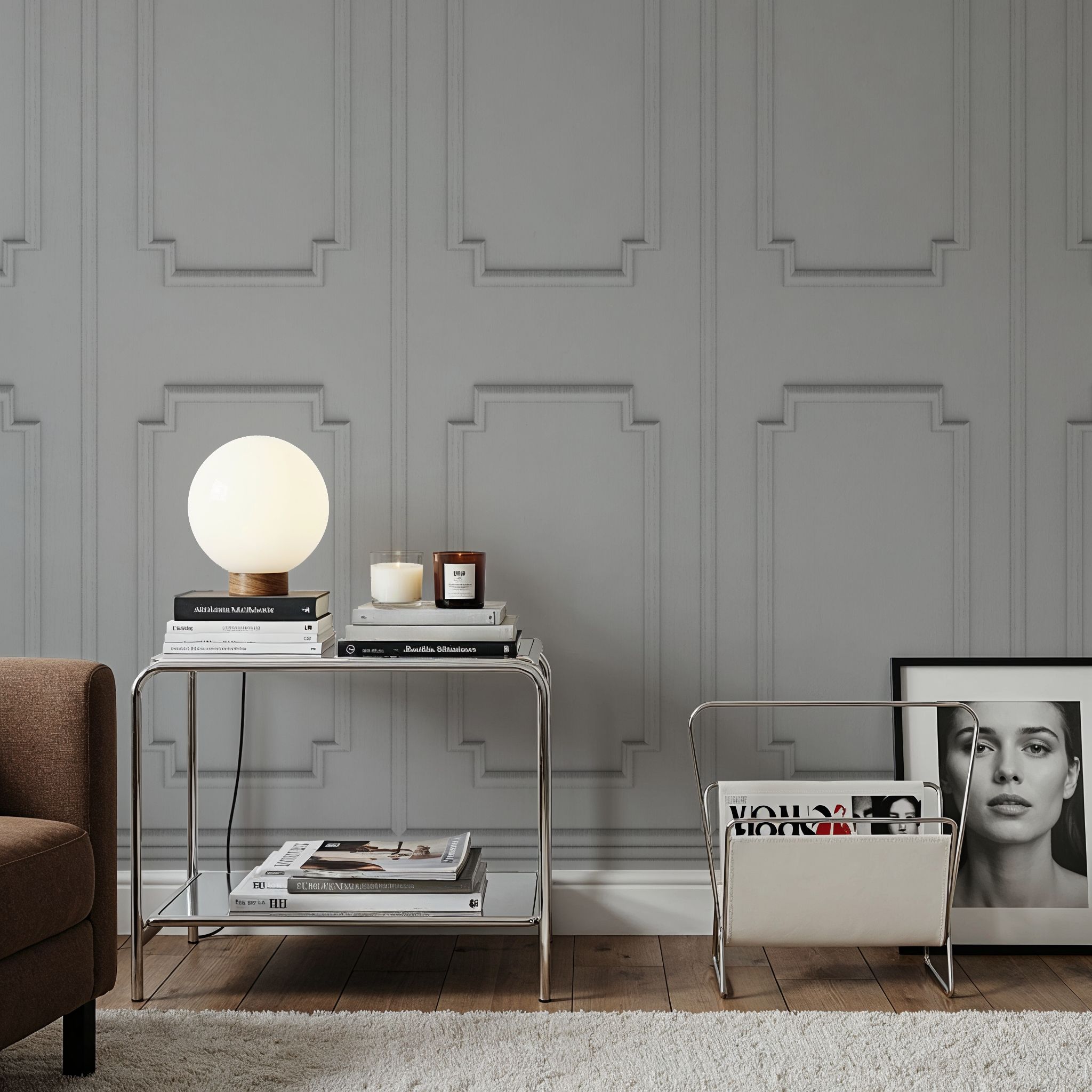 Faux Wall Panel Moulding, Light Gray