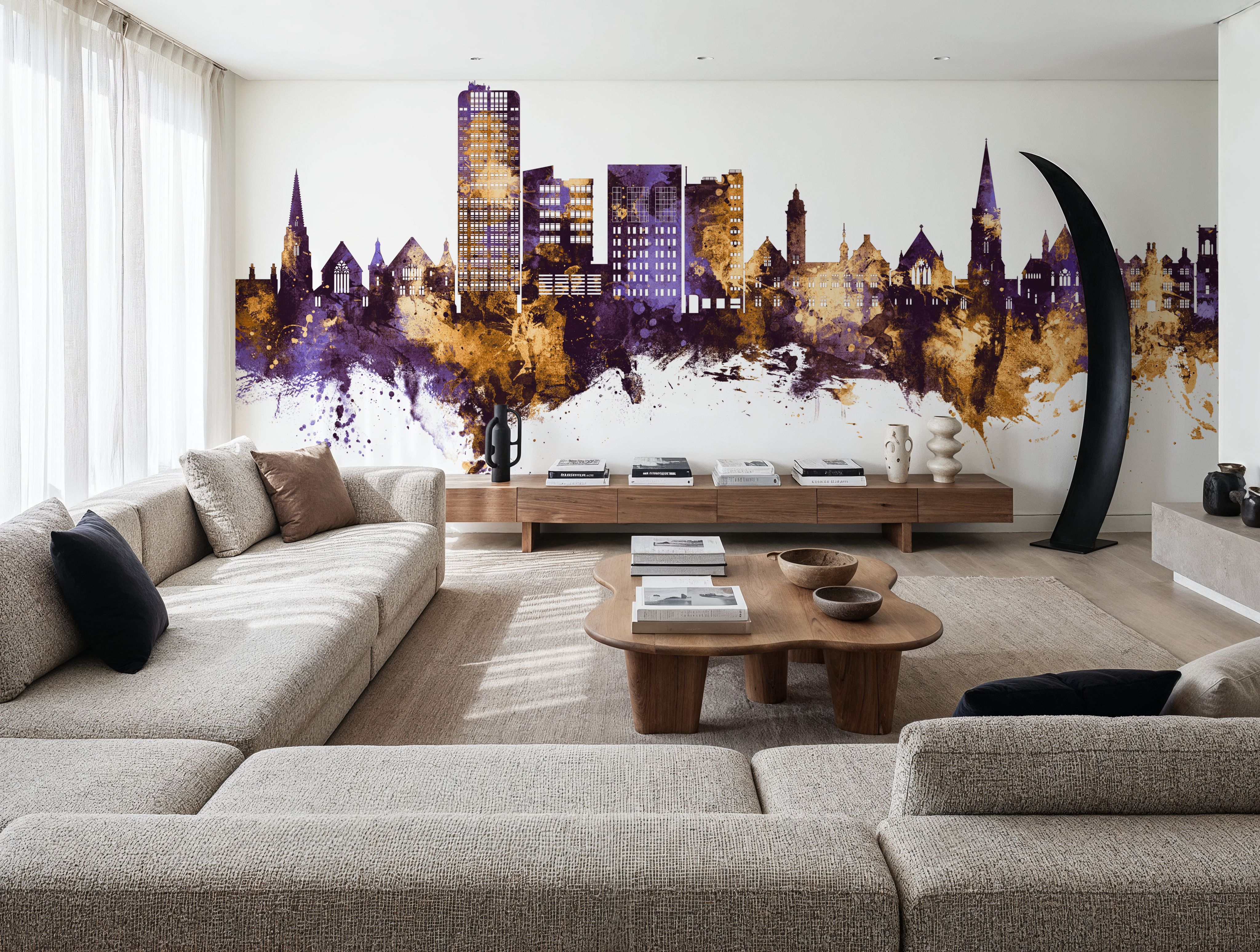 Swindon England Skyline Purple & Gold