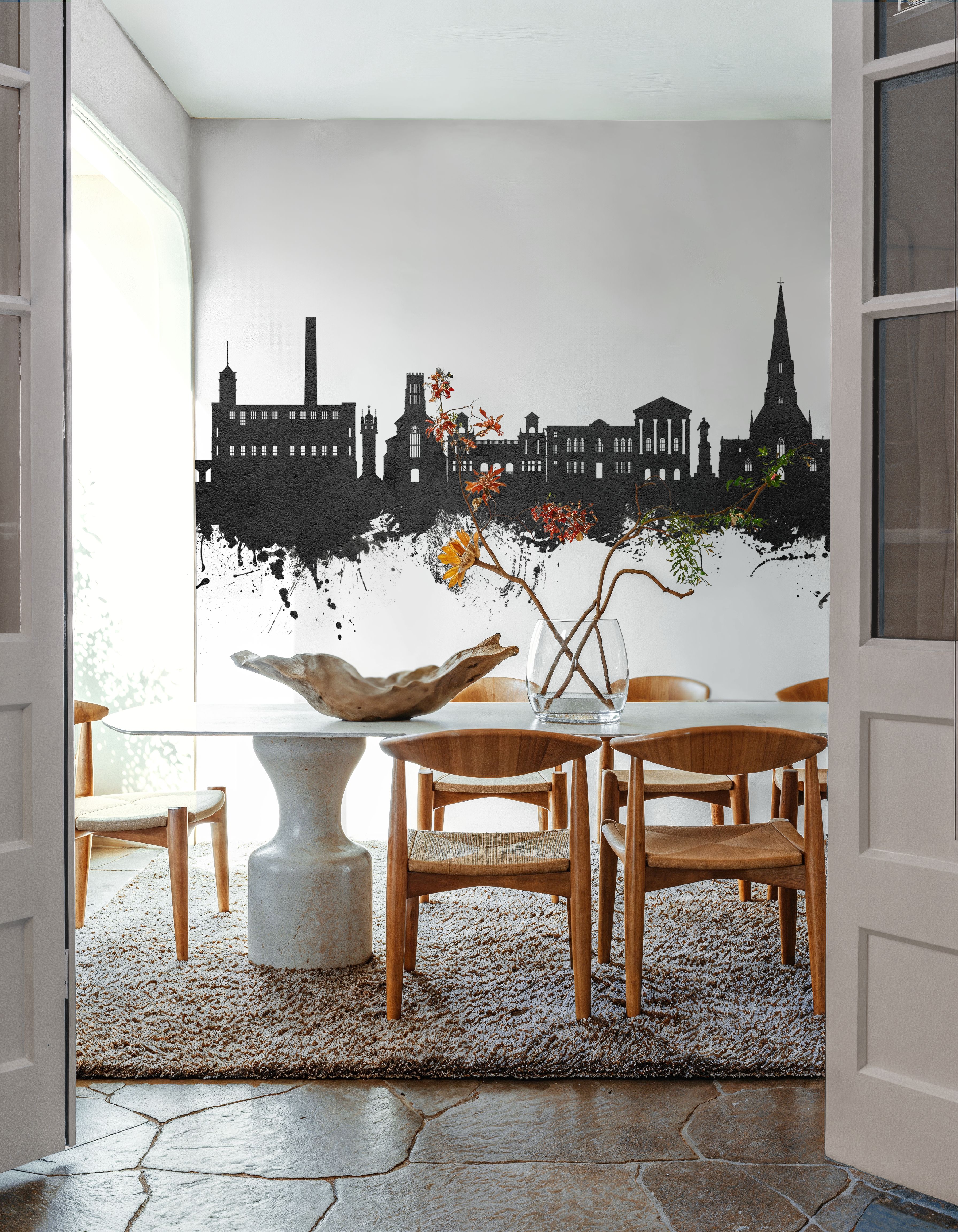 Bury England Skyline Black & White