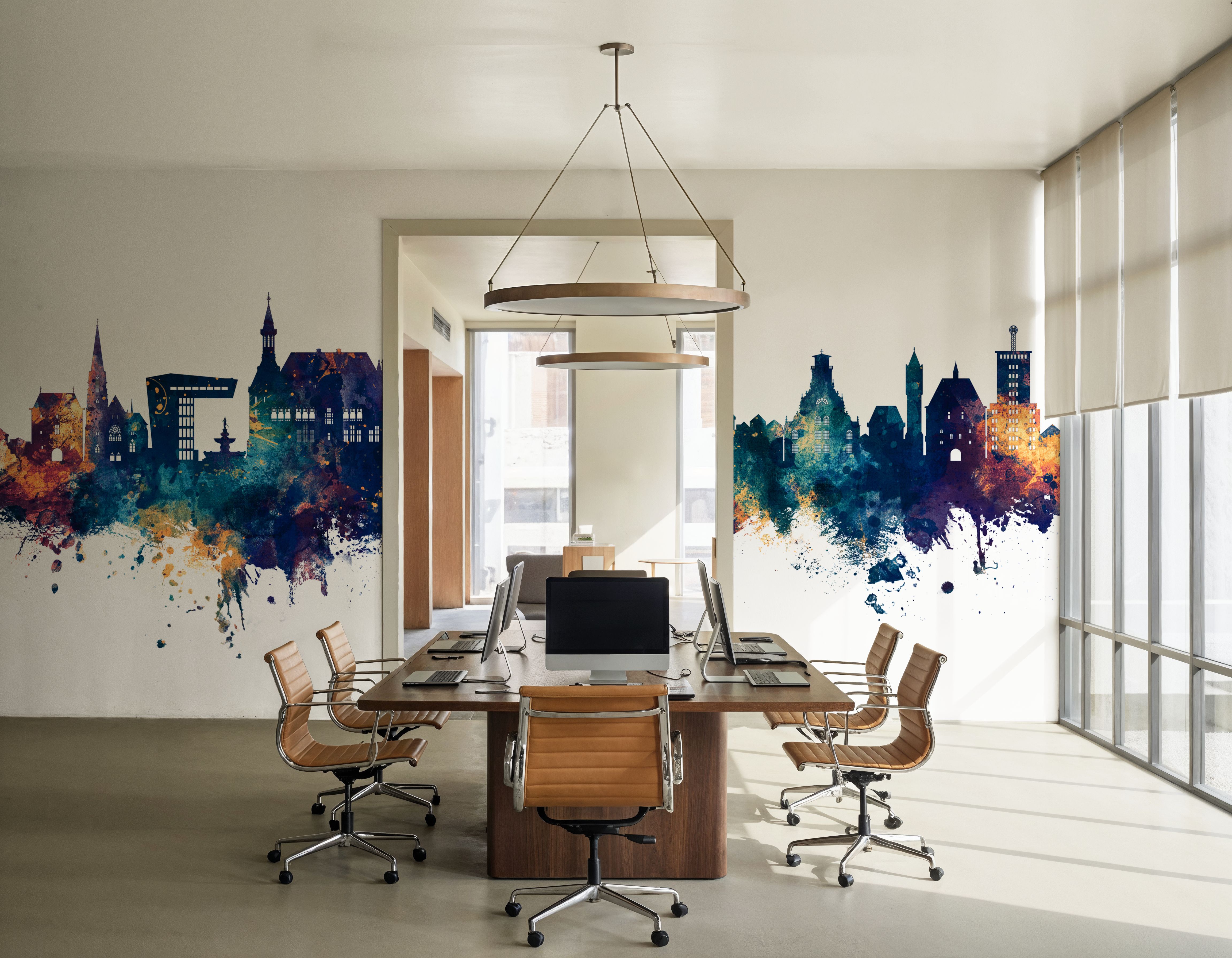 Aachen Germany Skyline Blue & Bronze