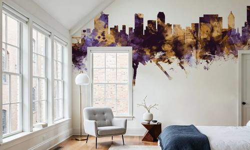 Tulsa Oklahoma Skyline Purple & Gold