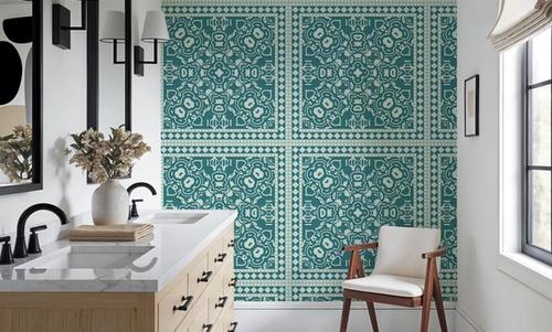 Mission Cement Tiles, Teal