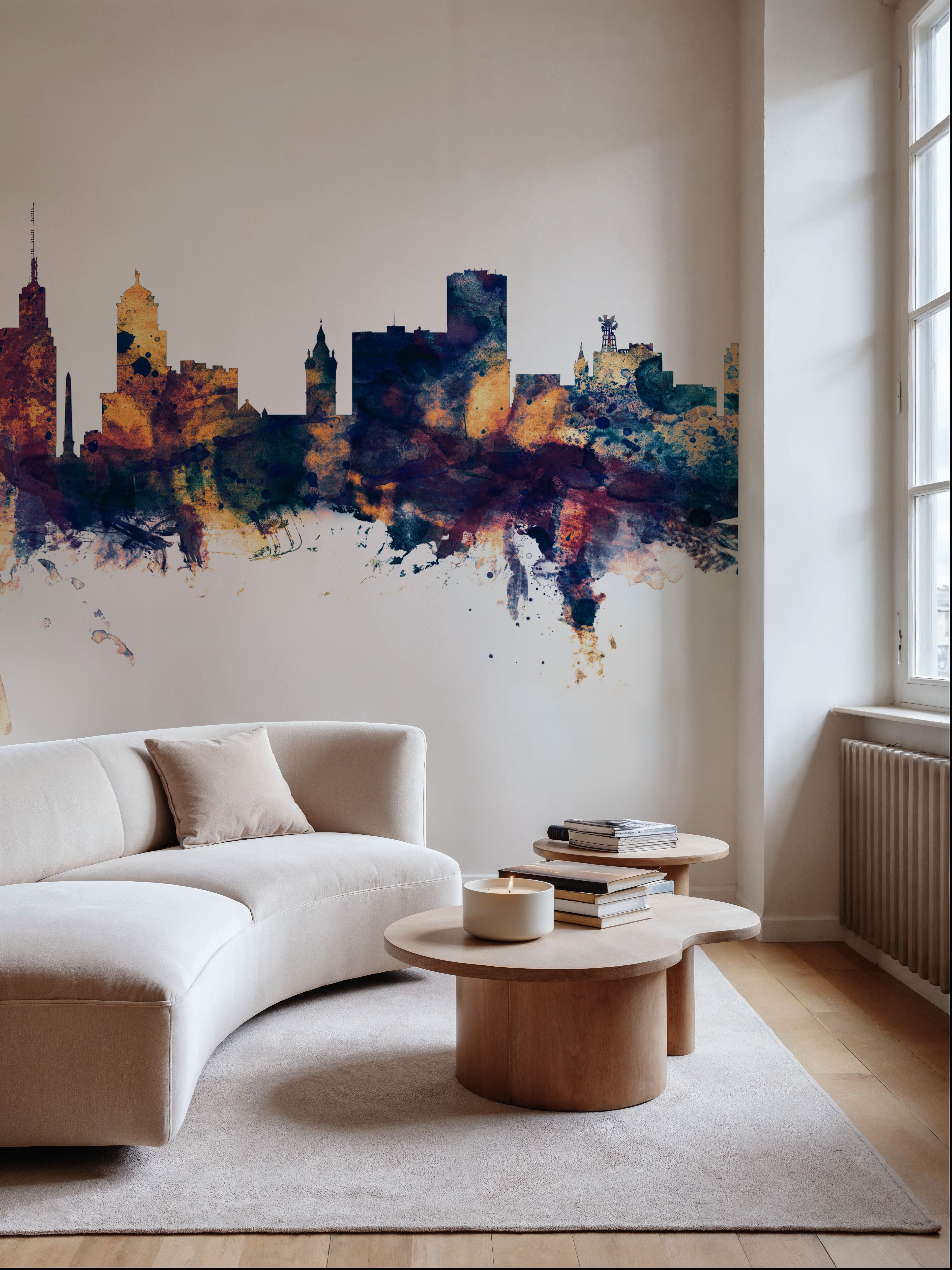 Buffalo New York Skyline Blue & Bronze