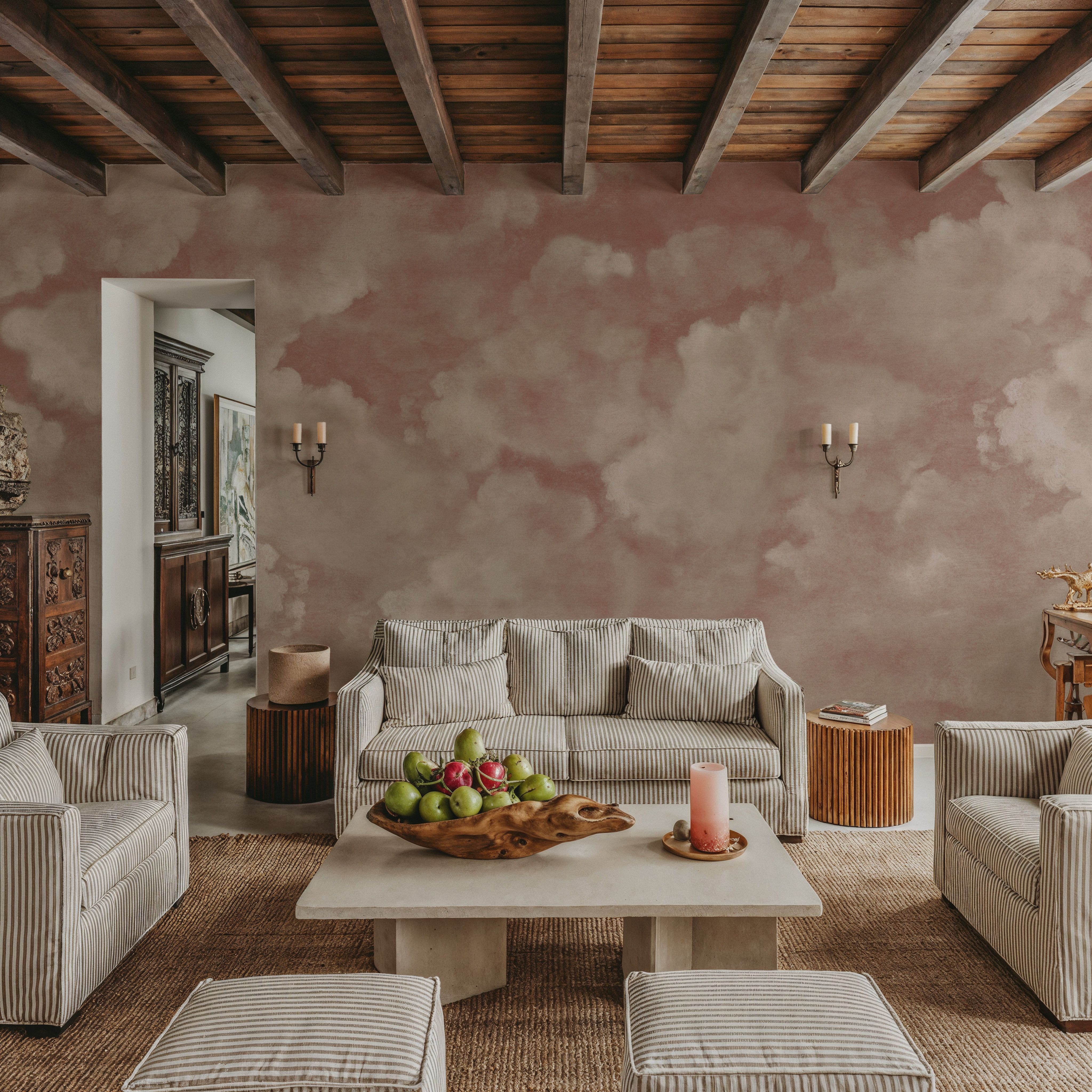 Painted Dreamy Clouds, Dusty Rose