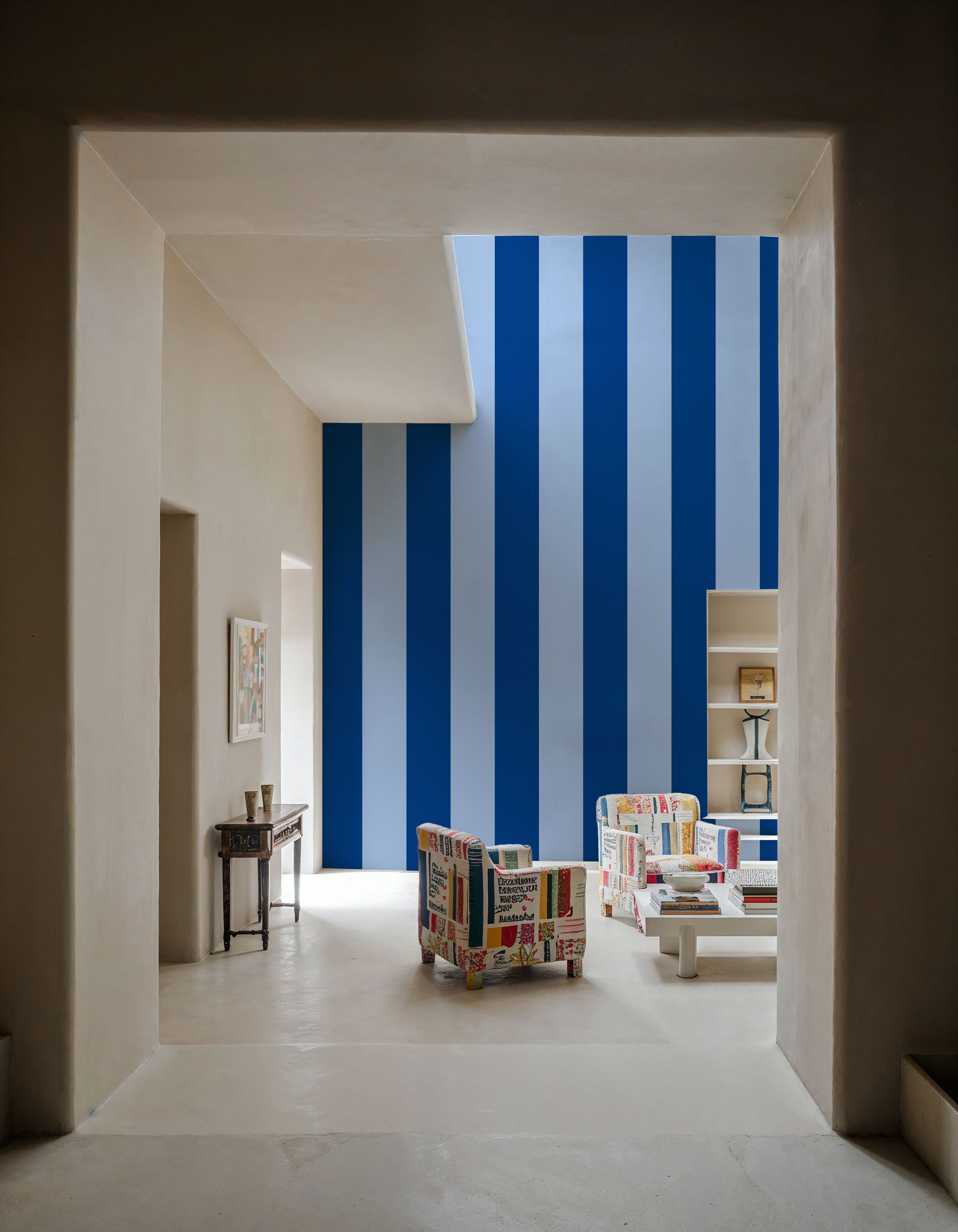 Circus Stripes, Blue on Blue