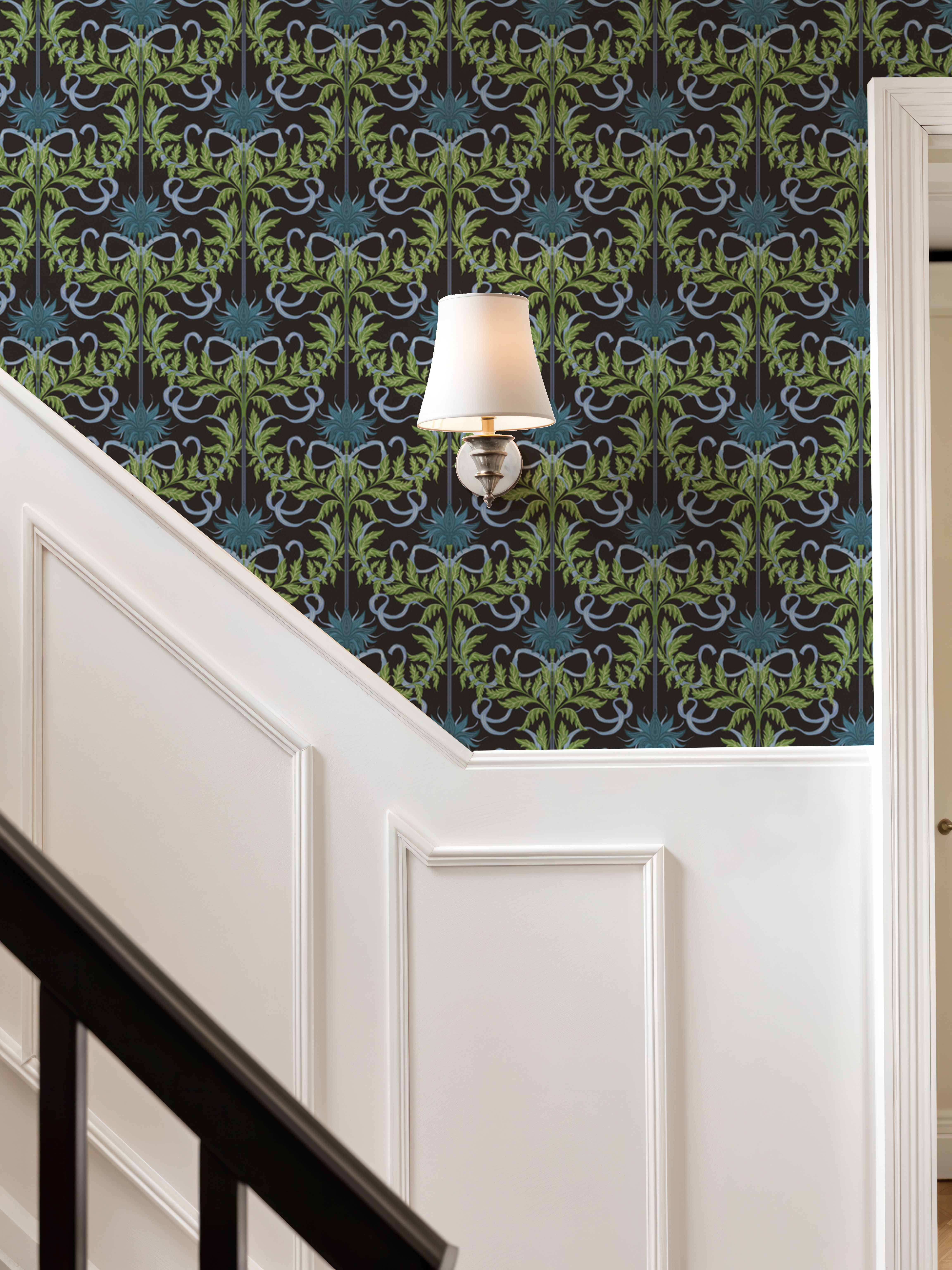 Floral Damask & Bows, Midnight