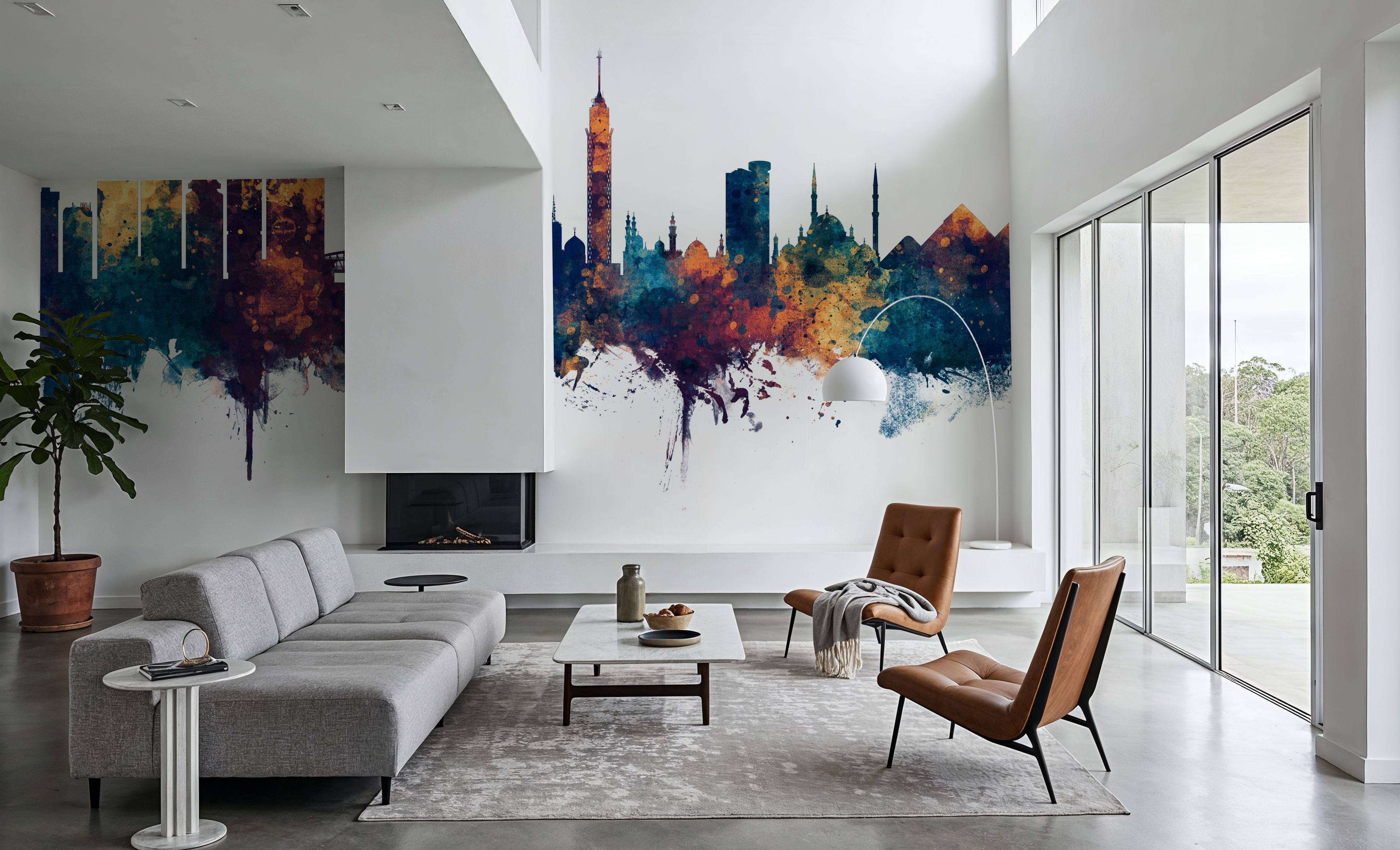 Cairo Egypt Skyline Blue & Bronze, Carte da parati