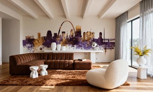St Louis Missouri Skyline Purple & Gold