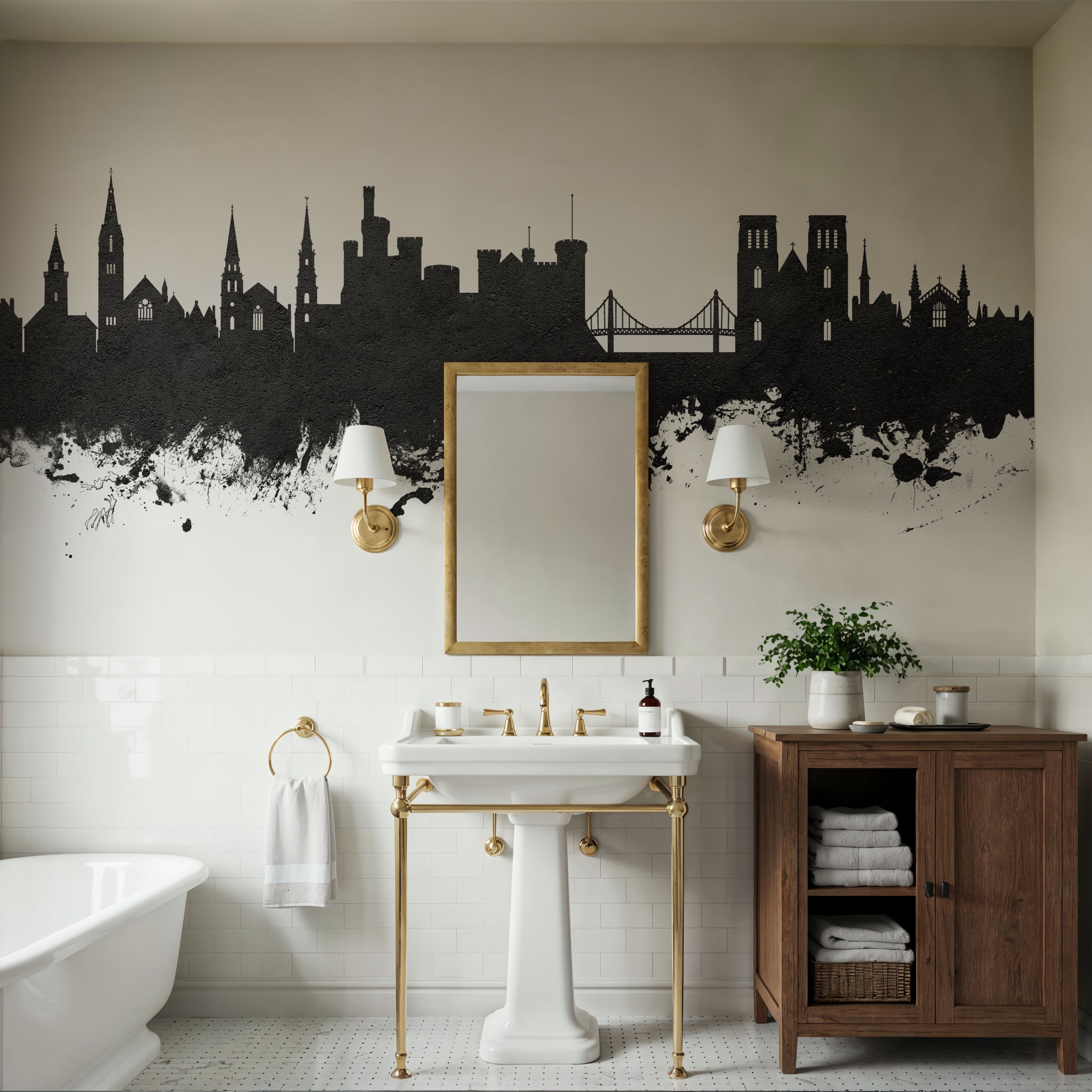 Inverness Scotland Skyline Black & White