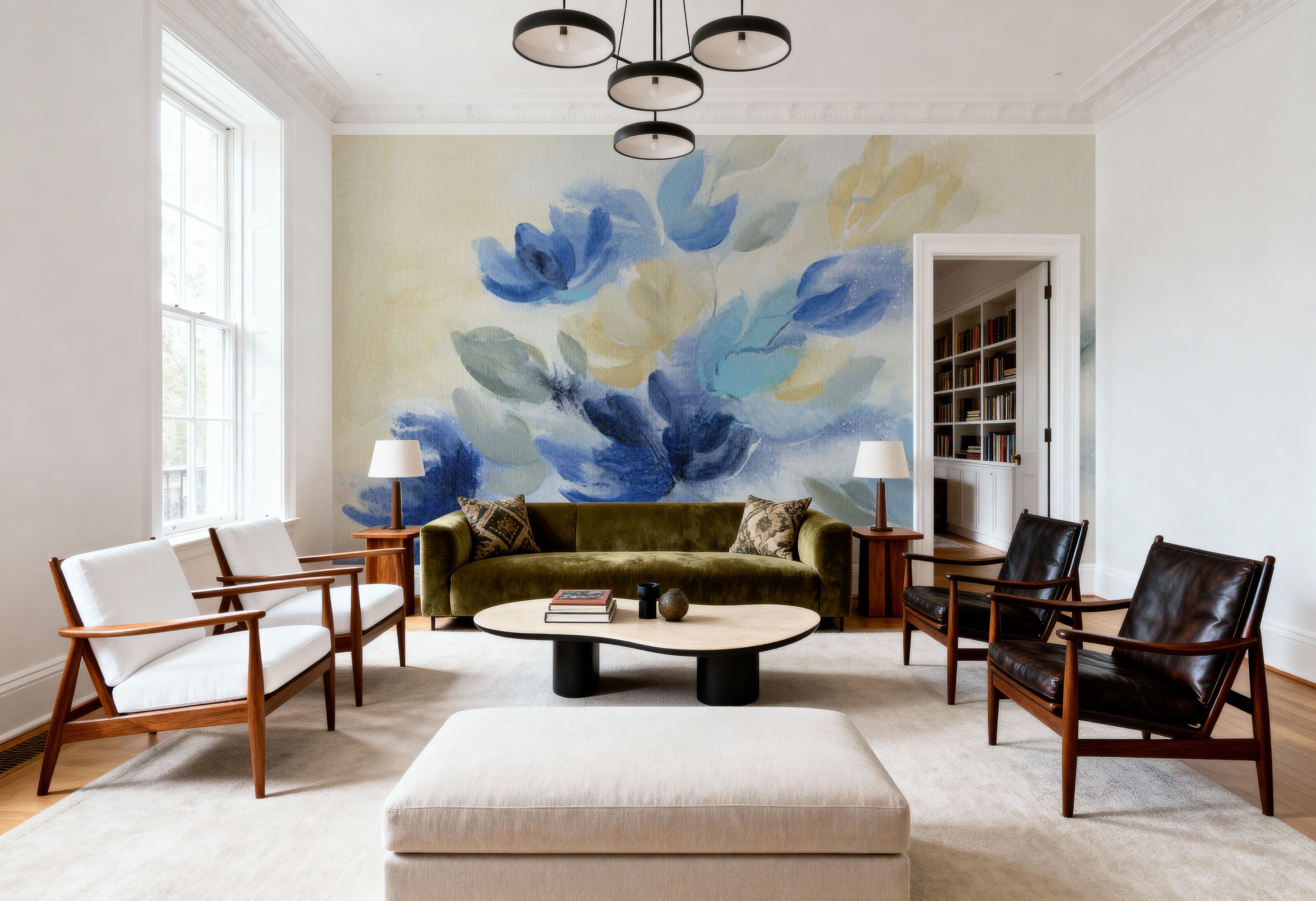 Sapphire Blue Floral I