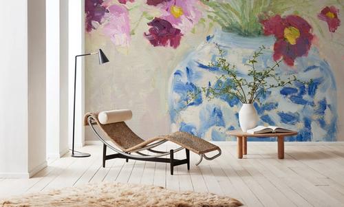 Cosmos in Chinoiserie Pot