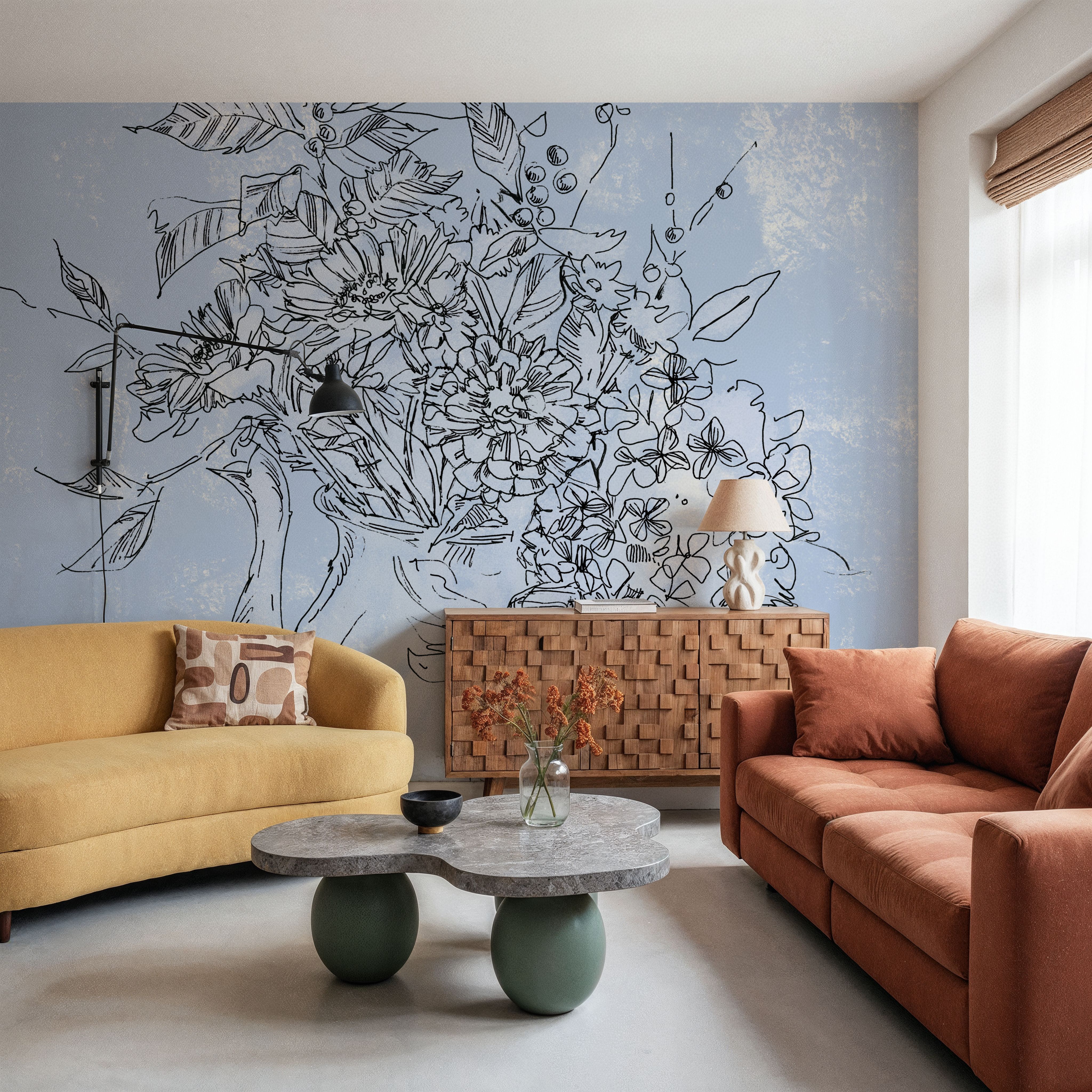 Bouquet in Pitcher Sketch