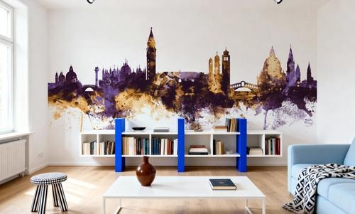 Venice Itay Skyline Purple & Gold