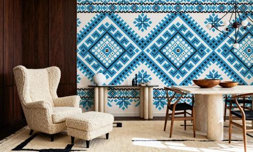 Pixel Embroidery Blue