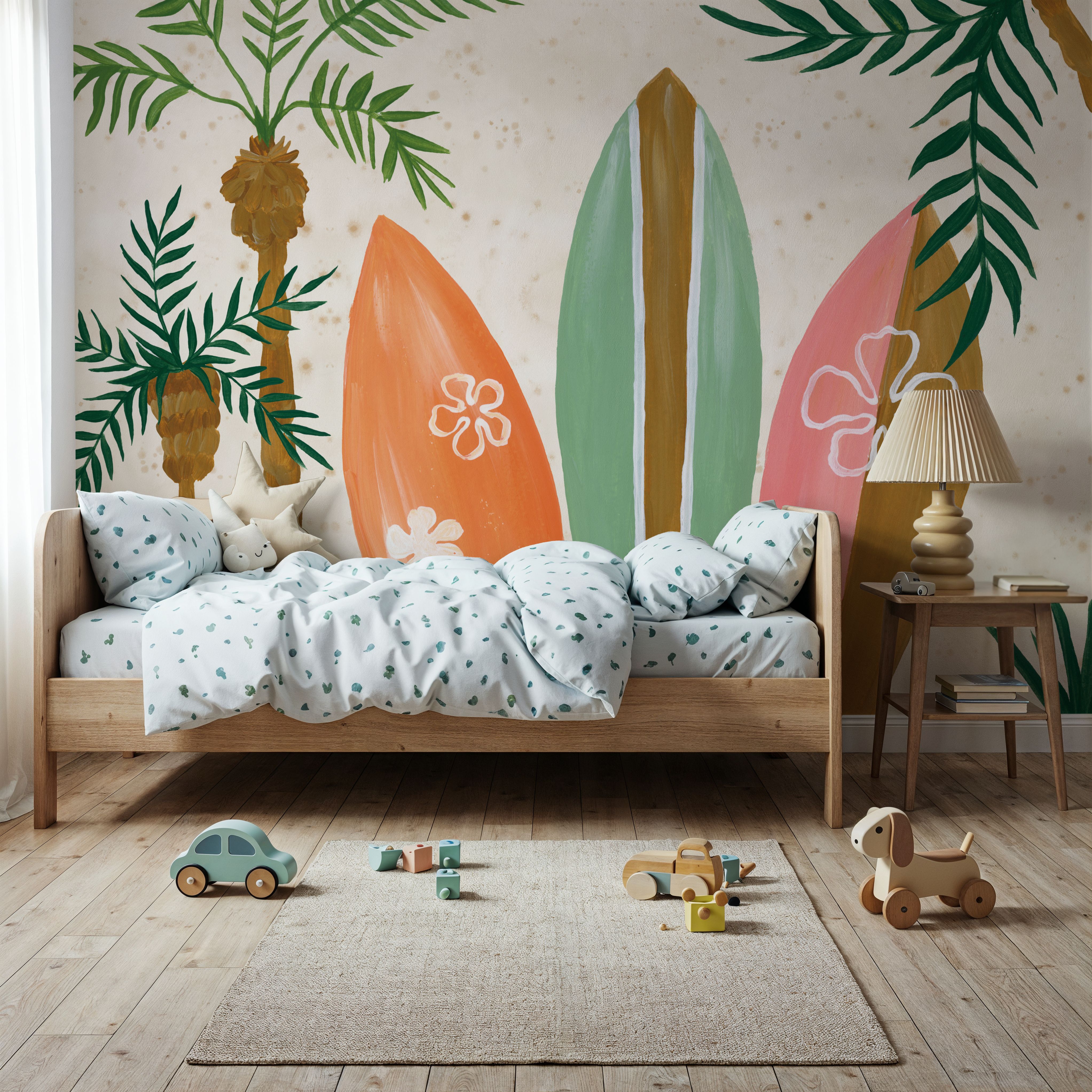 Wall Mural - Beach Day IV - Beach Pop mural wallpaper - Yellow - Bedroom - Wallism US - Premium, Textured or Peel & Stick