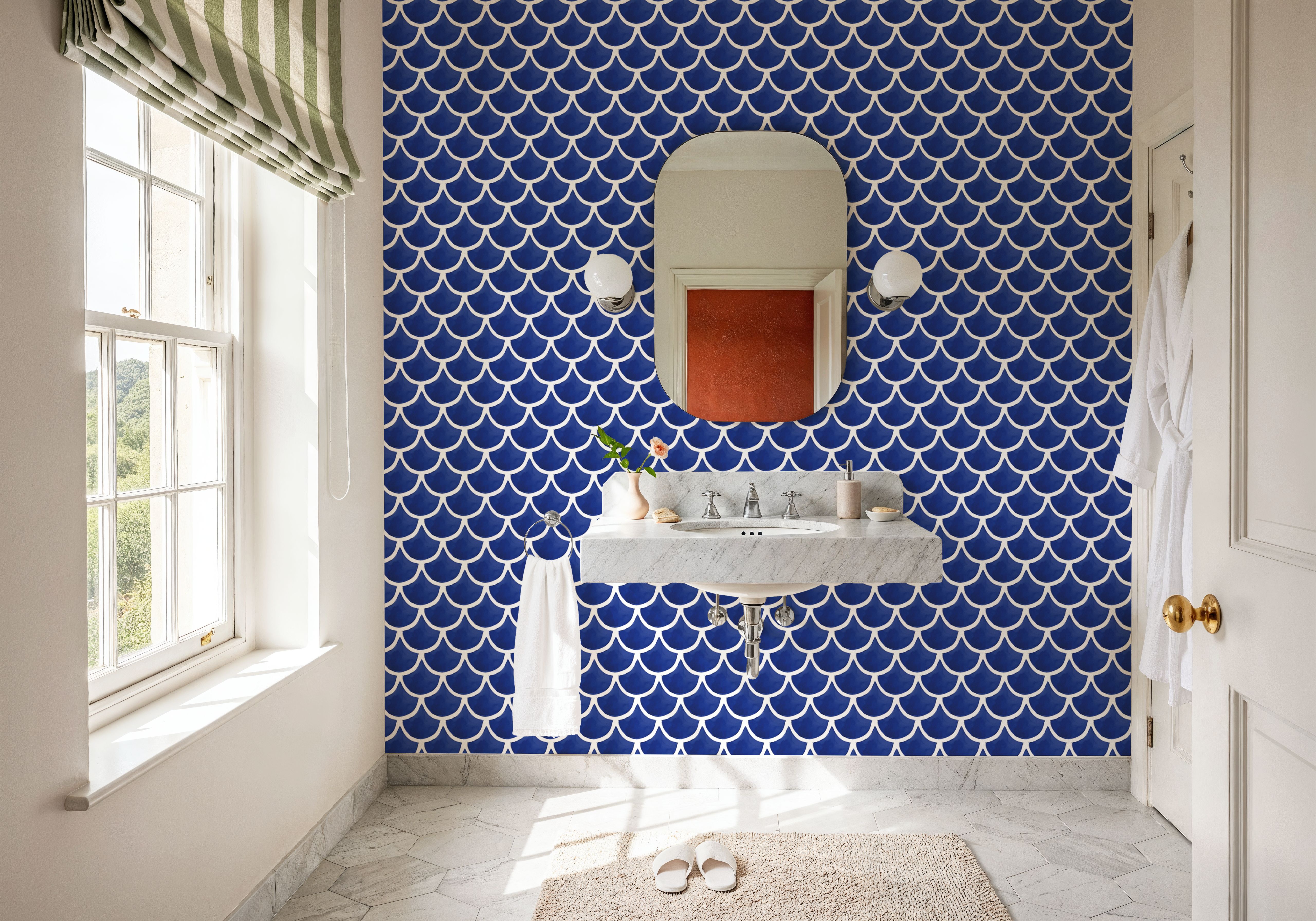 Blue Fish Scales, Wallpaper