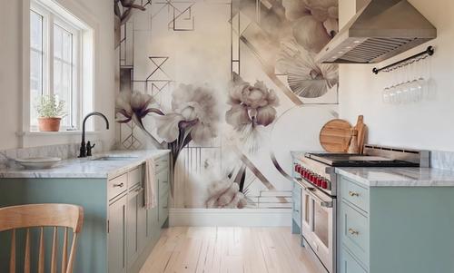 Watercolor Geometry Brown