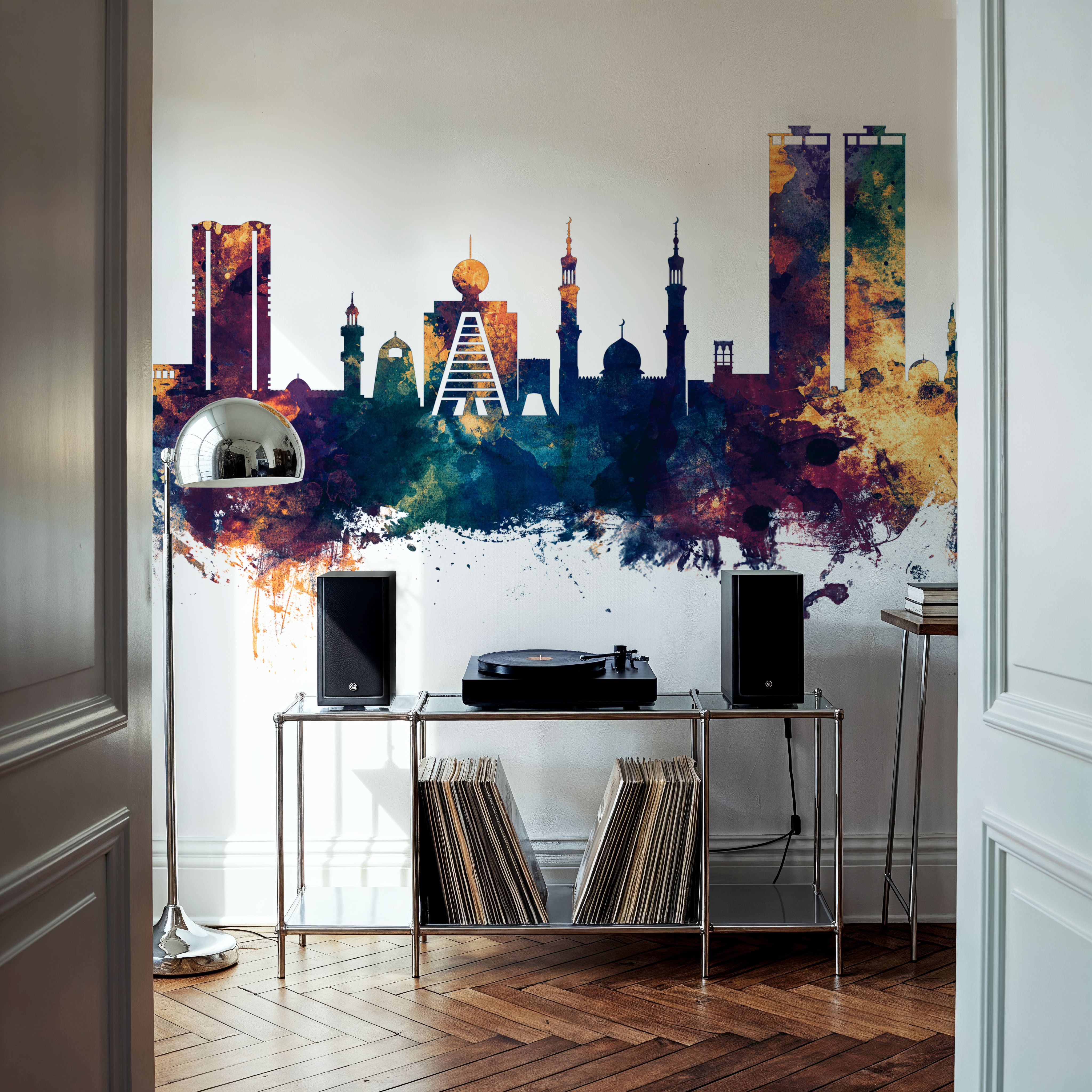 Ras Al Khaimah Skyline Blue & Bronze