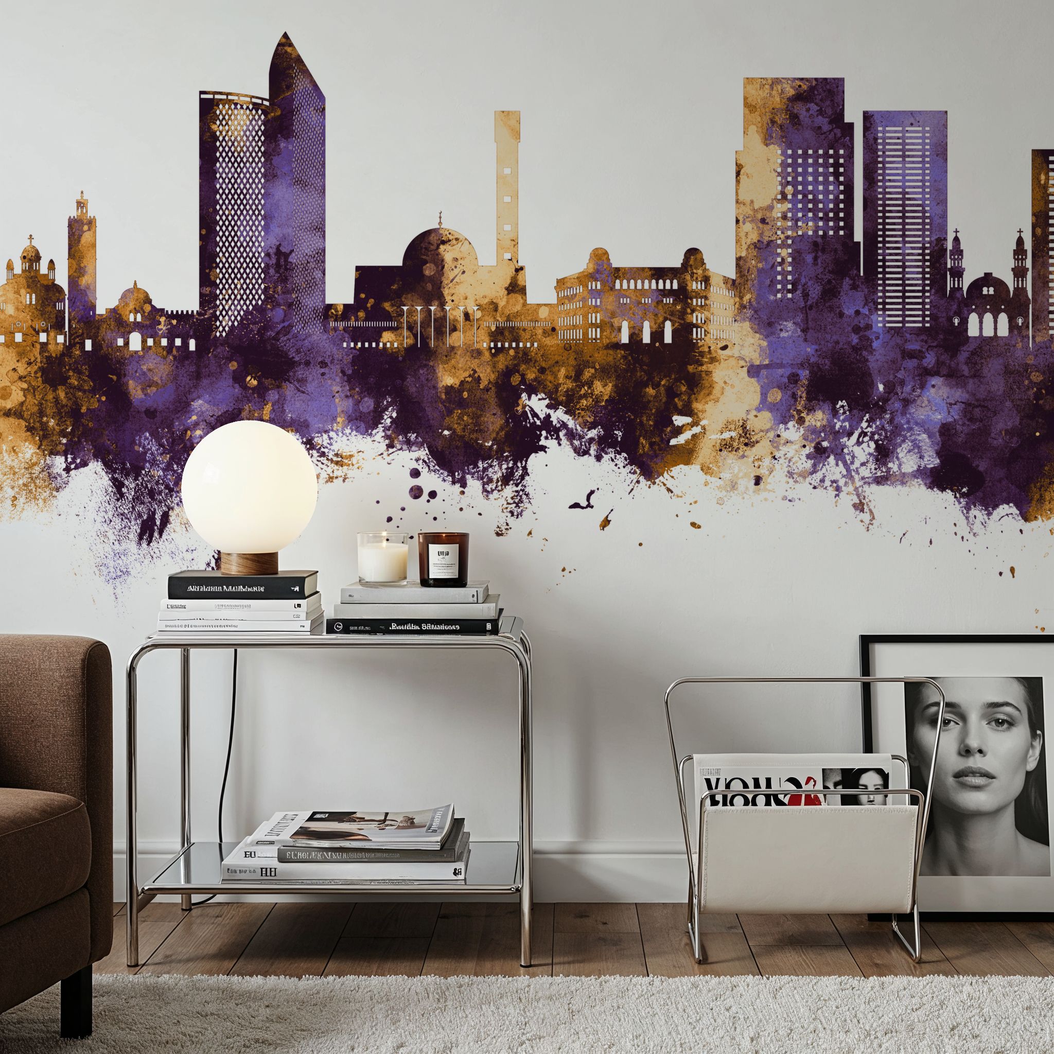 Algiers Algeria Skyline Purple & Gold