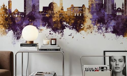 Algiers Algeria Skyline Purple & Gold