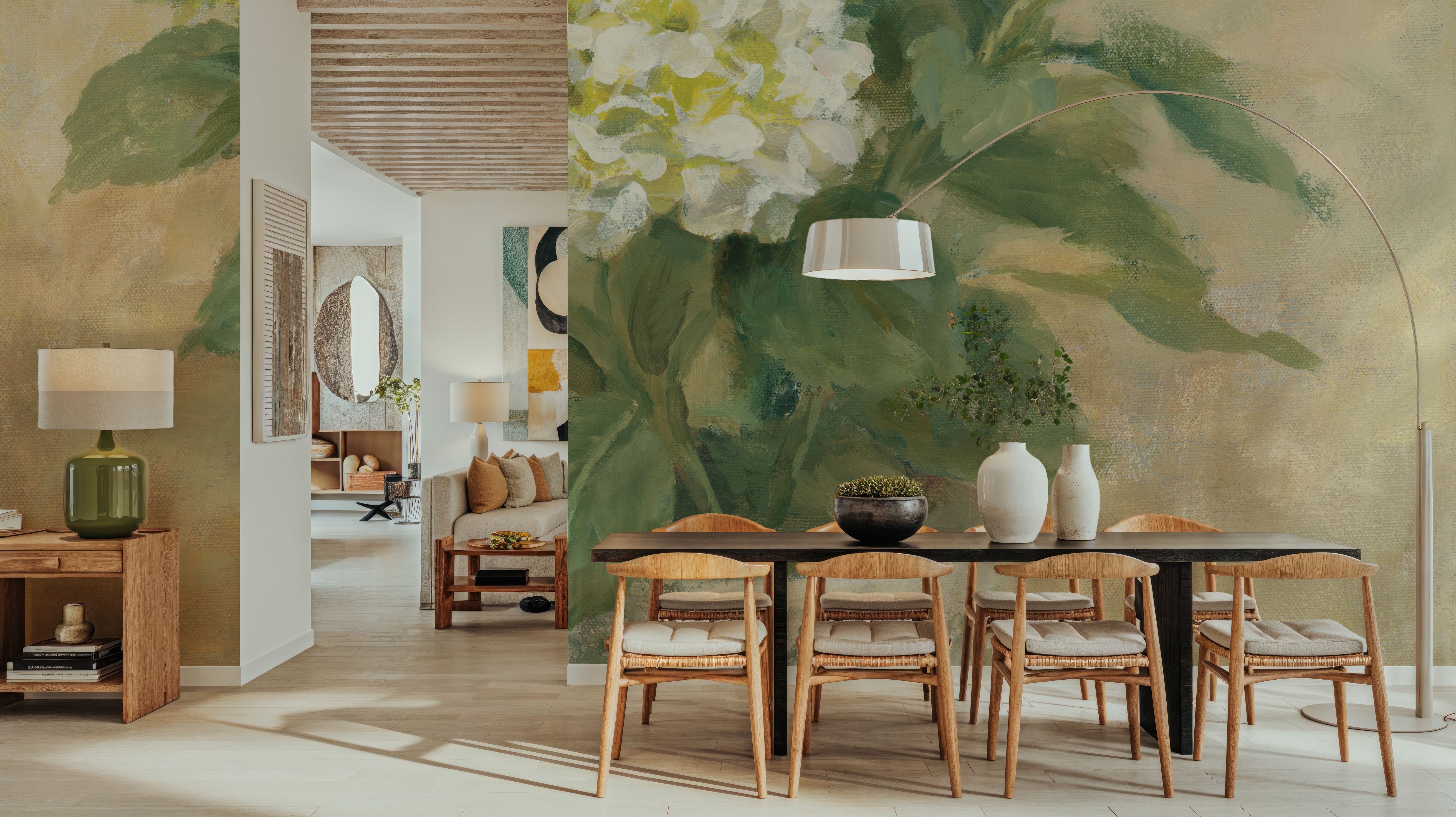 Pot of White Hydrangea, Wallpaper